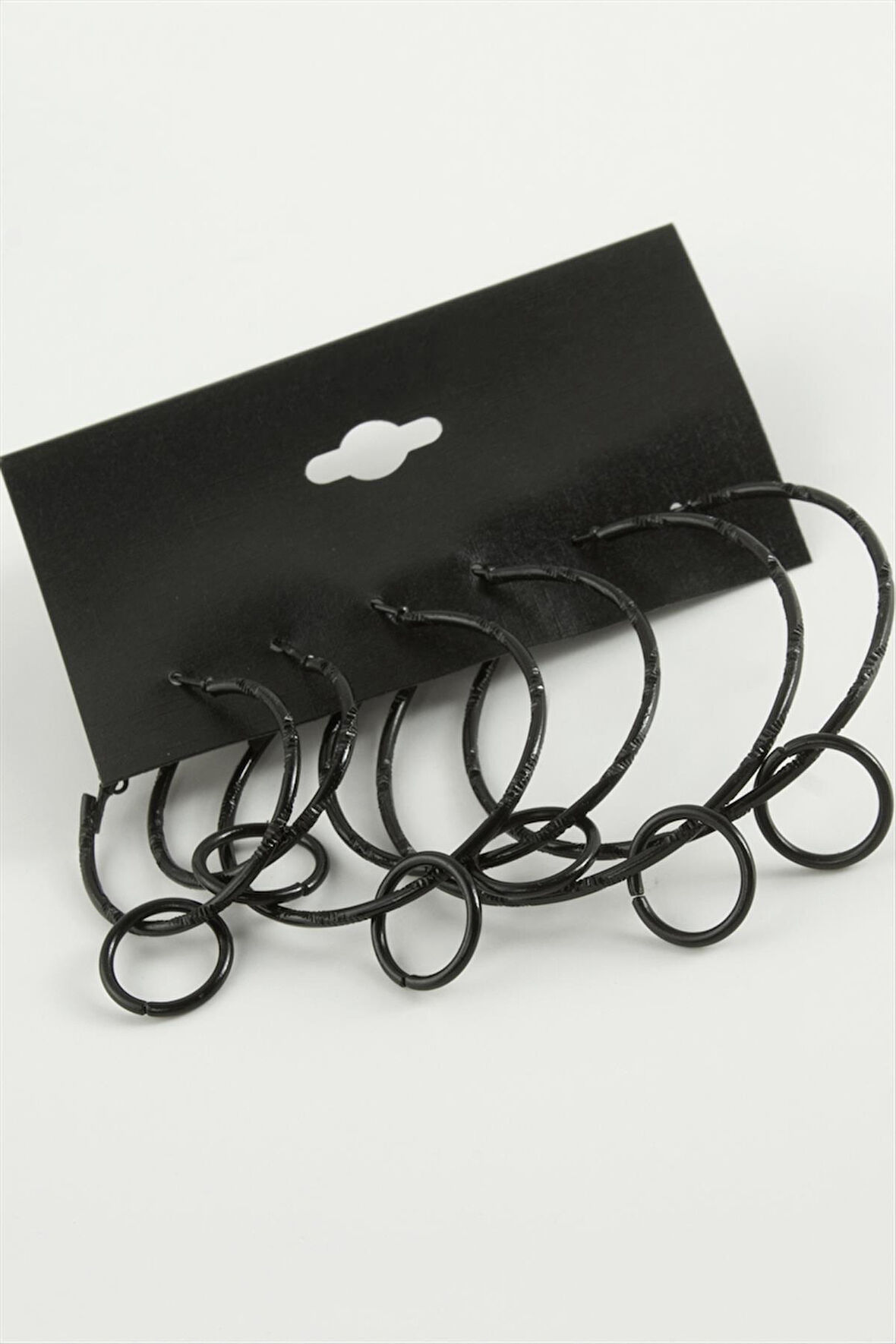 Noktalı İç İçe Metal Halka Küpe 6 Adet