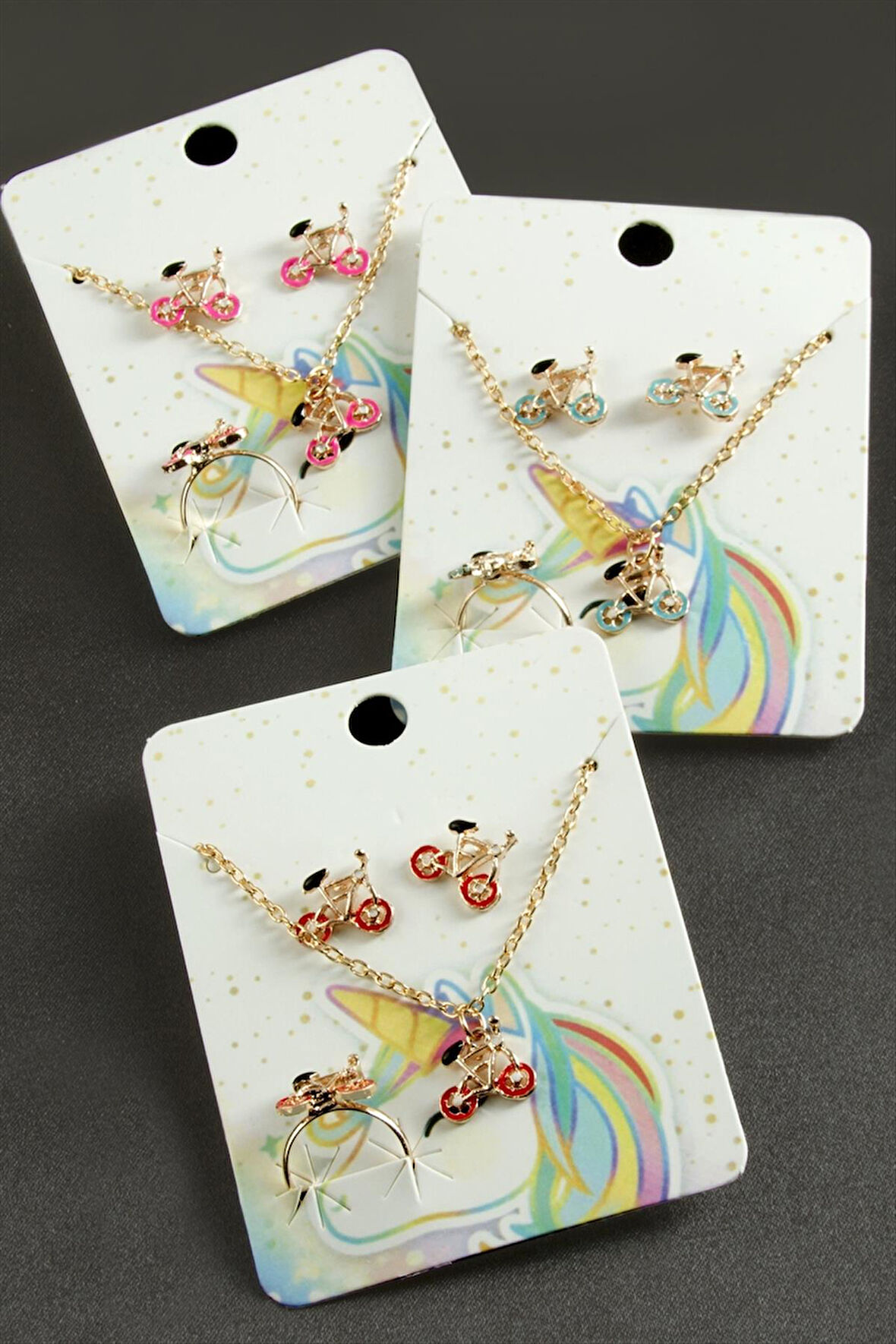 Bisiklet Mineli Set Kolye