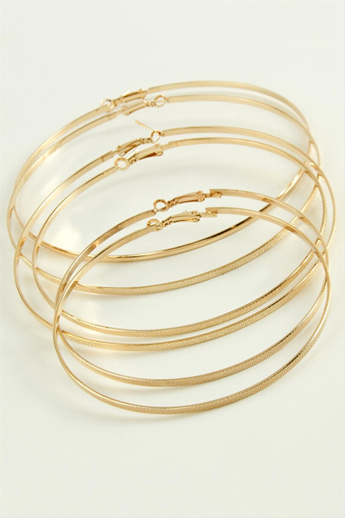 Noktalı Metal Halka Küpe 6 Adet