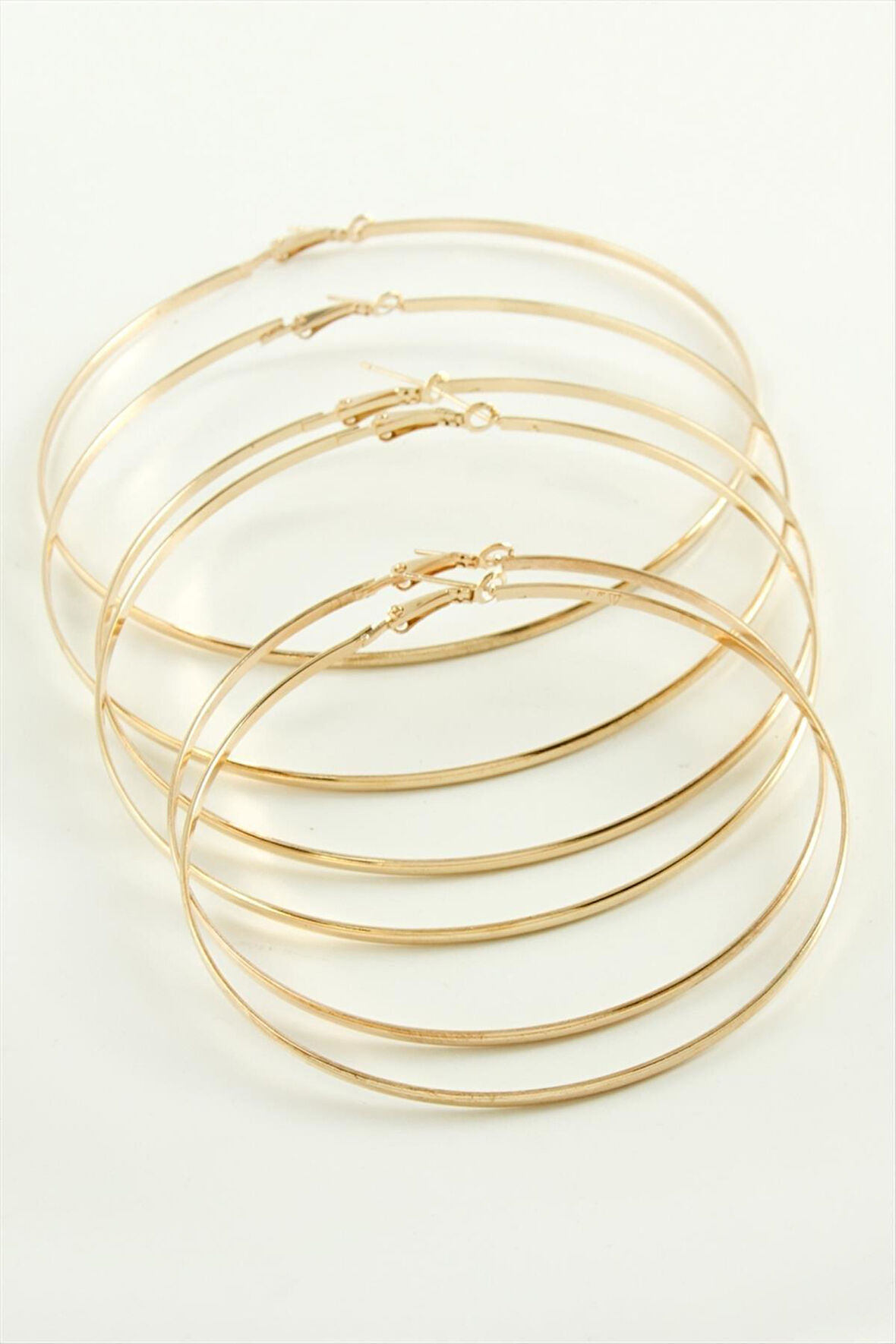 Düz Metal Halka Küpe 6 Adet