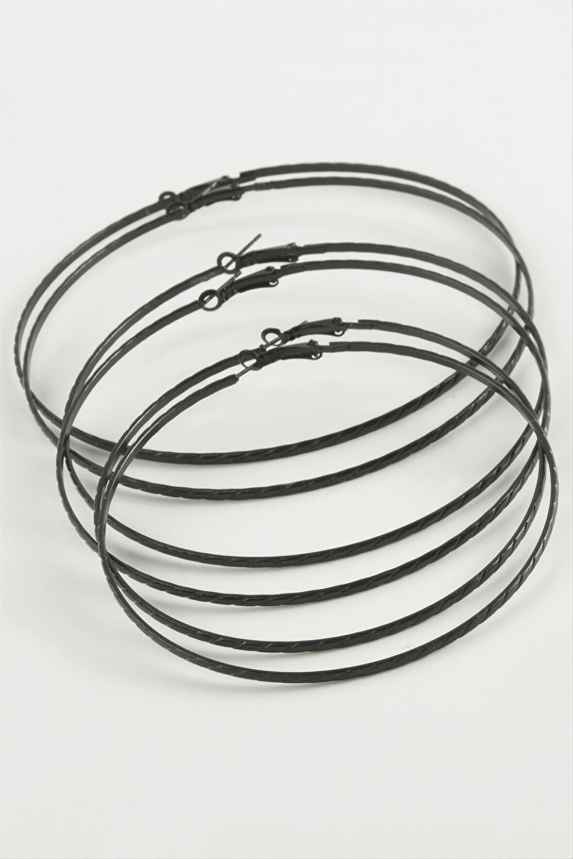 Zincir Desenli Metal Halka Küpe 6 Adet