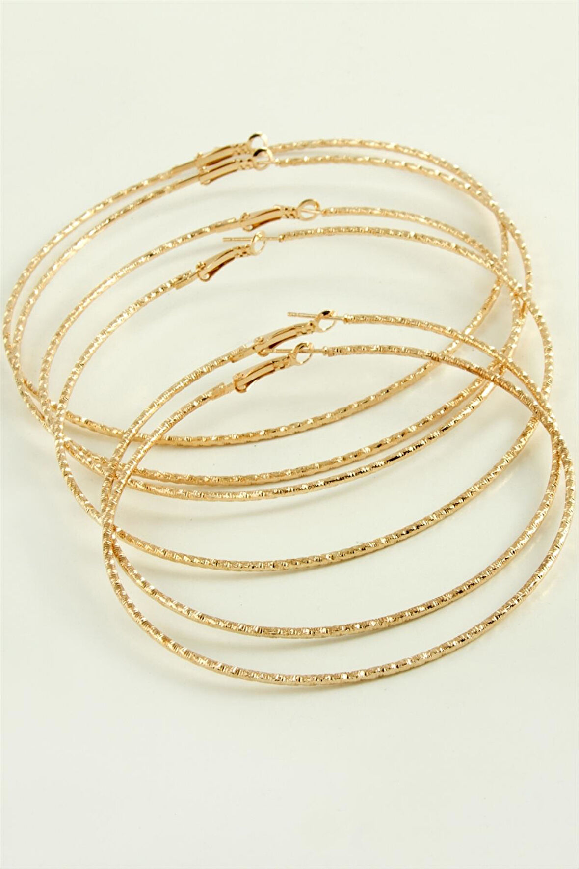 Çizgifli Desenli Metal Halka Küpe 6 Adet