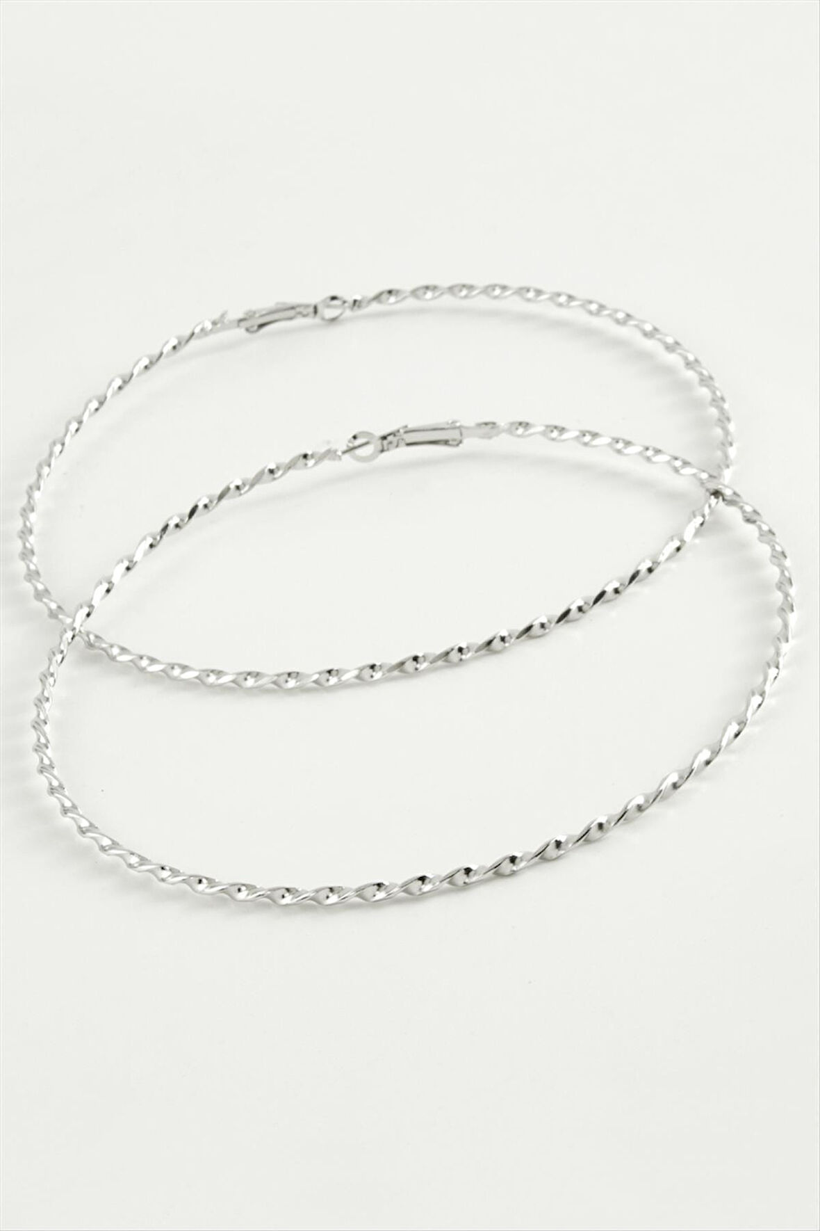 Burgulu Metal Halka Küpe 8-9-10 cm