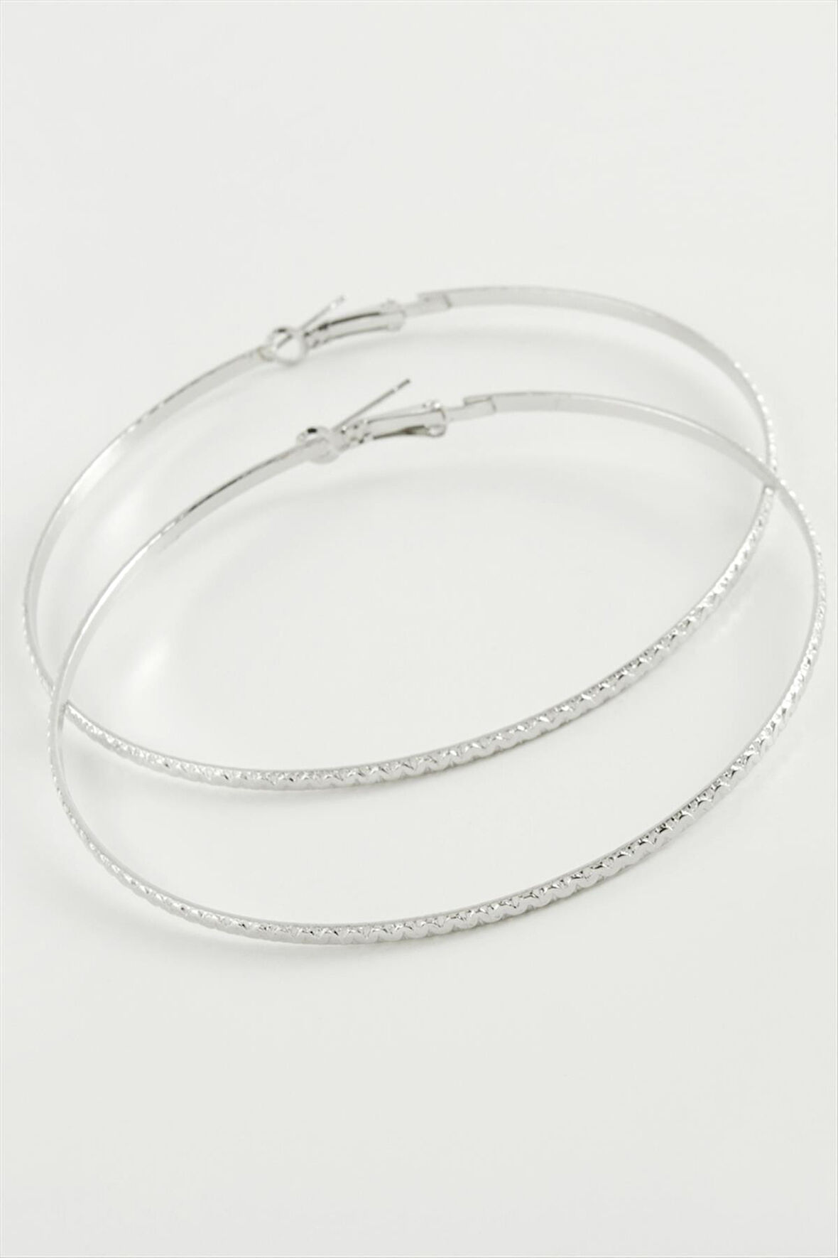 Burgulu Zikzak Metal Halka Küpe 8-9-10 cm