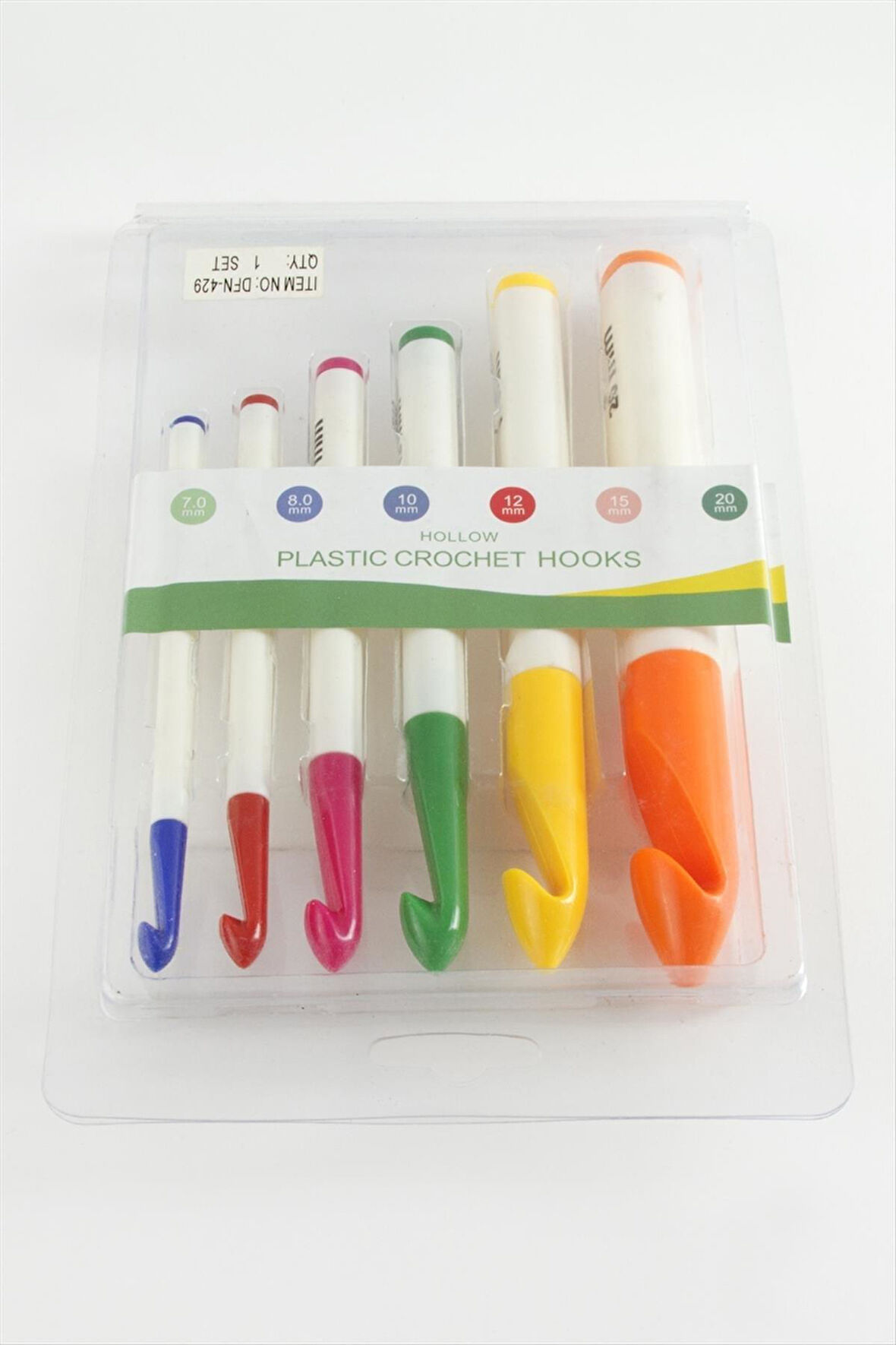 6 Adet Plastik Tığ 7-8-10-12-15-20 mm