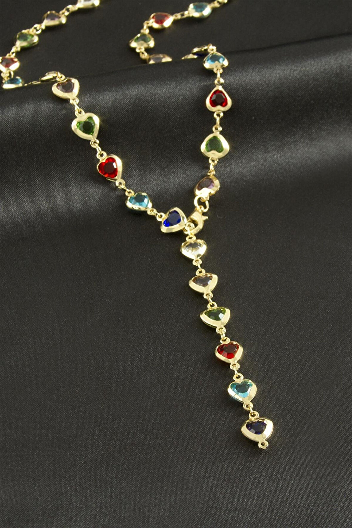 Kalp Zirkon Taşlı Y Kolye