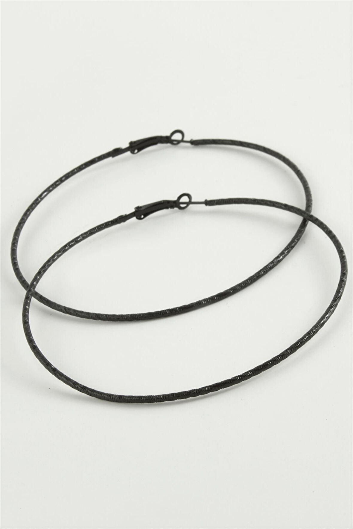 Zikzak Desenli Metal Halka Küpe 8-9-10 cm