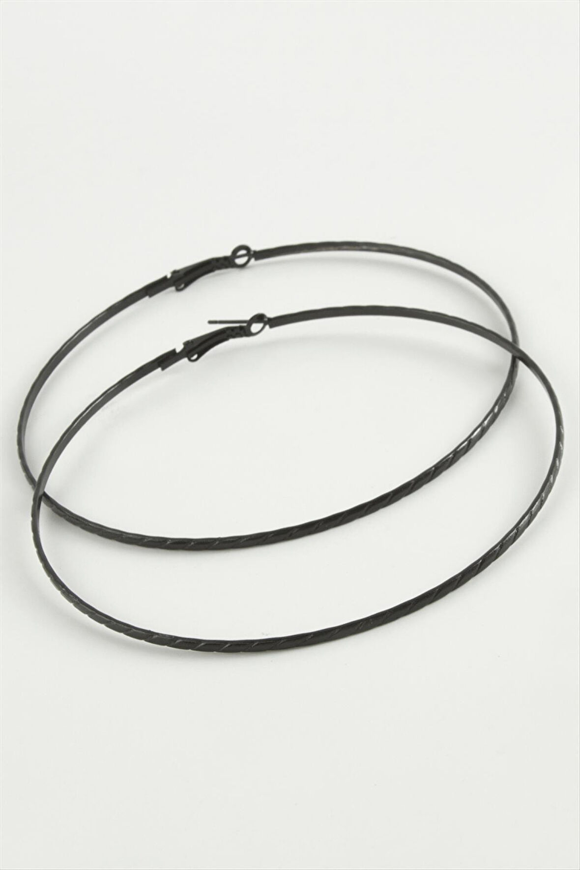 Zincir Desenli Metal Halka Küpe 8-9-10 cm