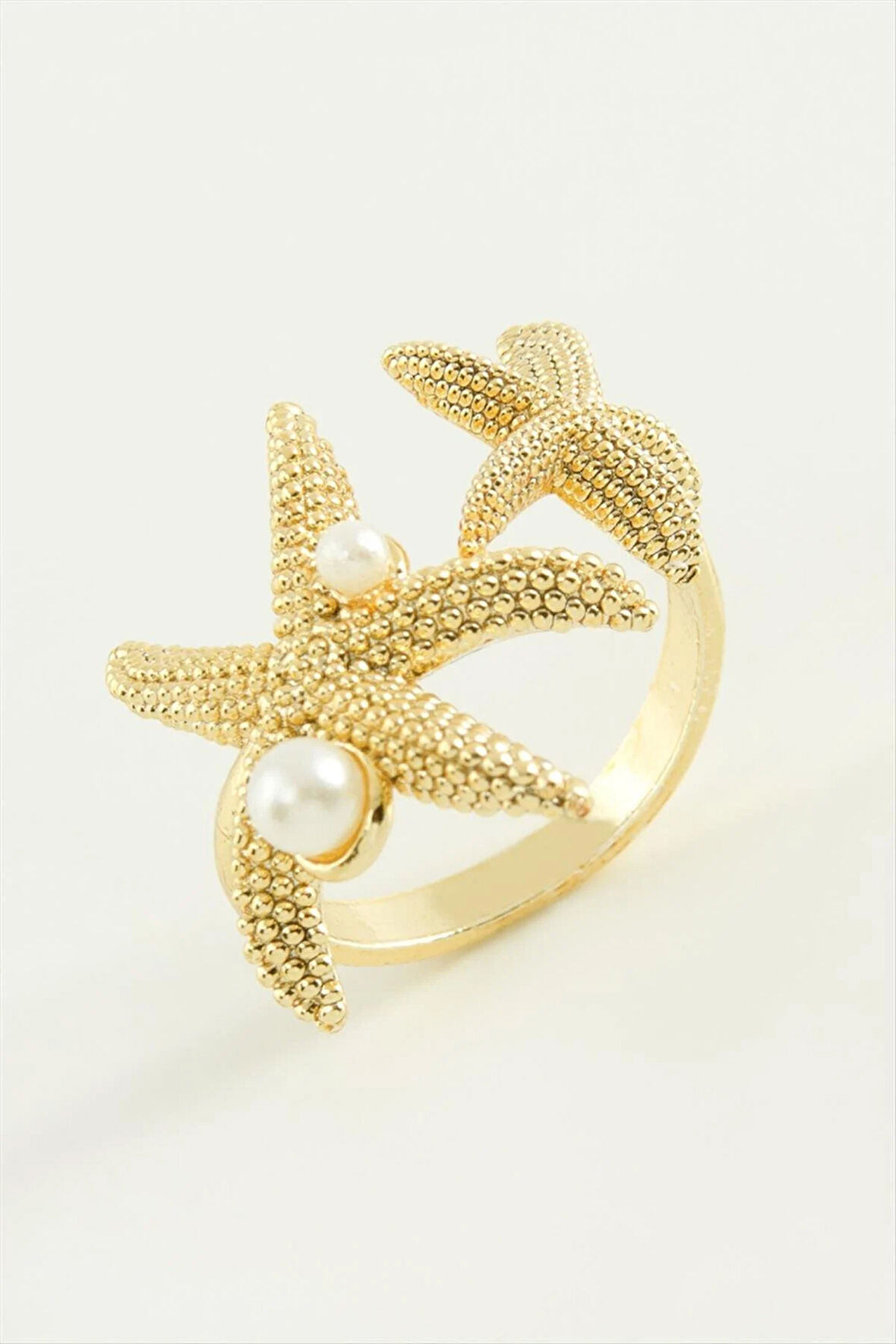 Deniz Yıldızı İnci Metal Yüzük