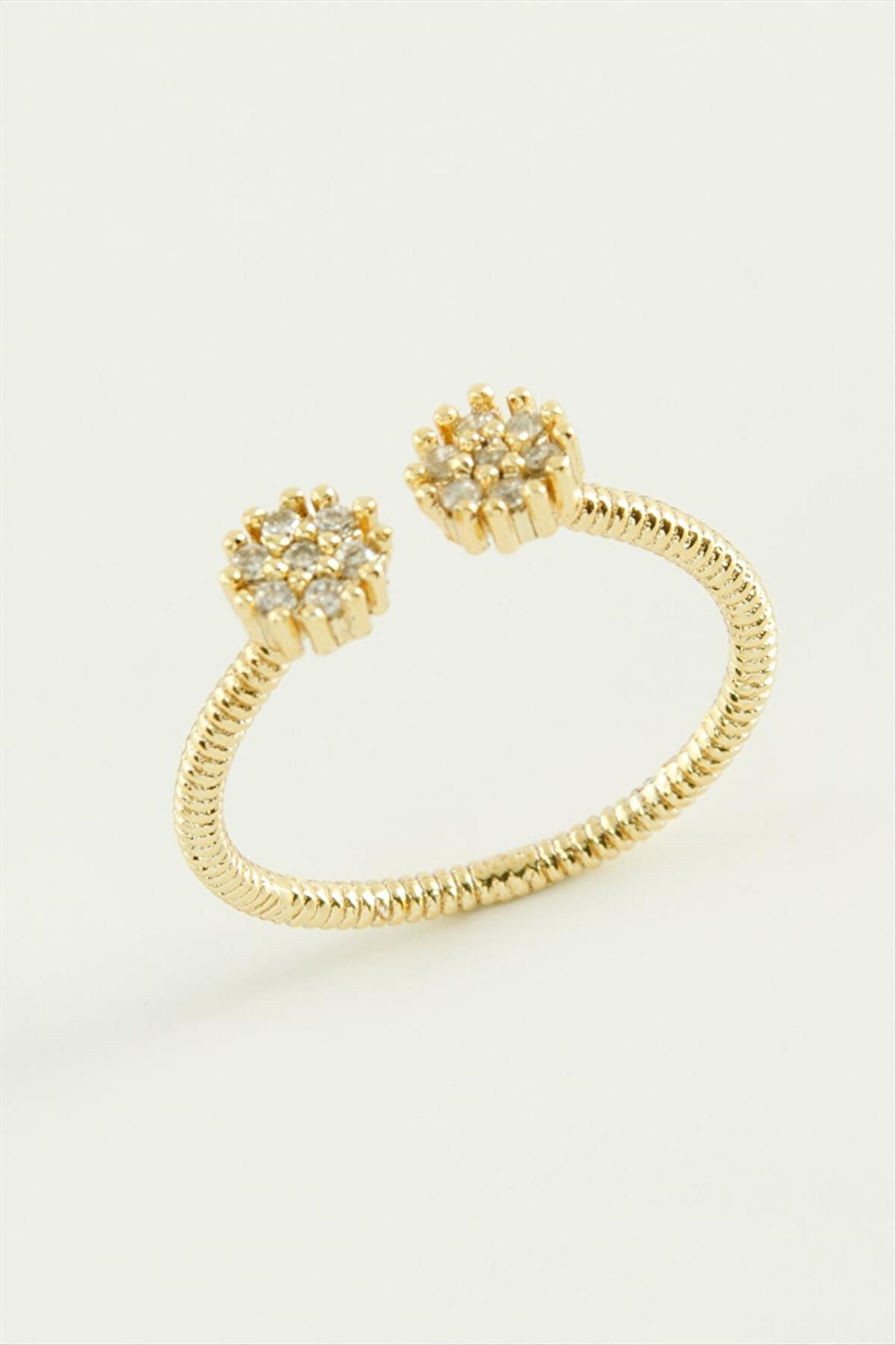 Çiçek Zirkon Taşlı Yüzük