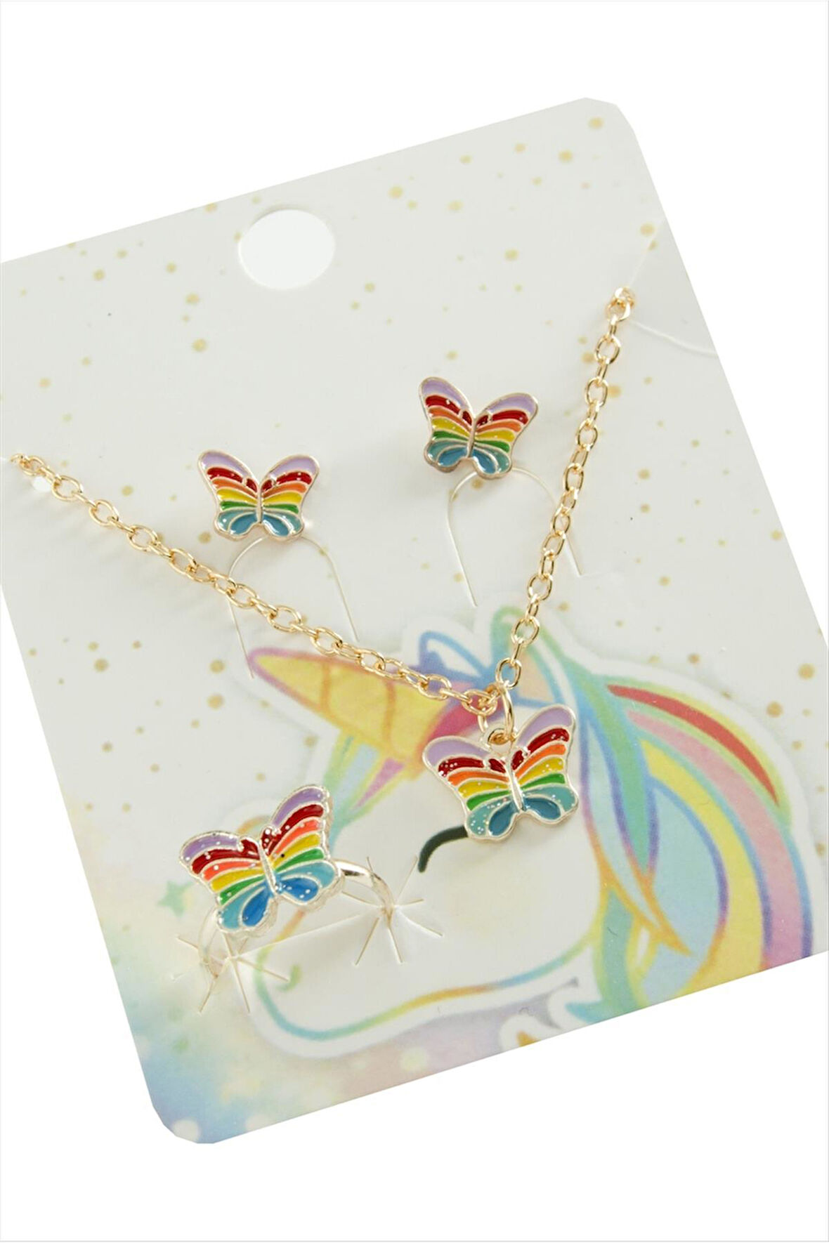 Kelebek Mineli Set Kolye