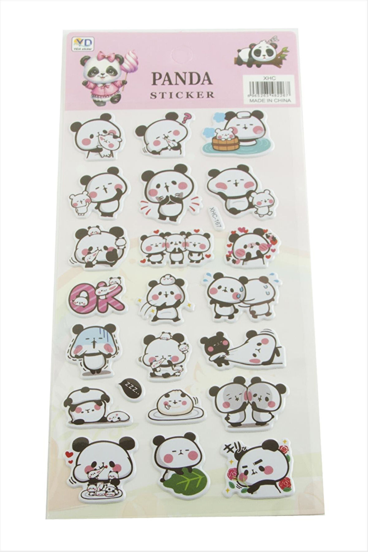 Panda Kabartmalı Sticker