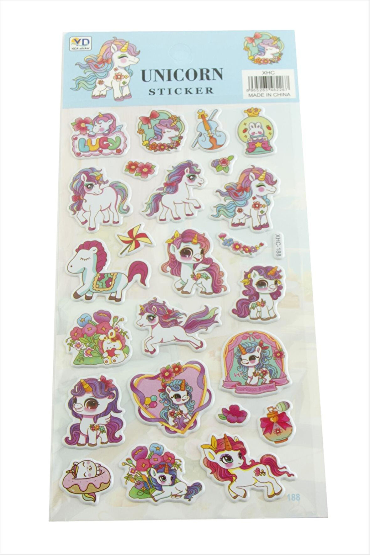 Unicorn Kabartmalı Sticker