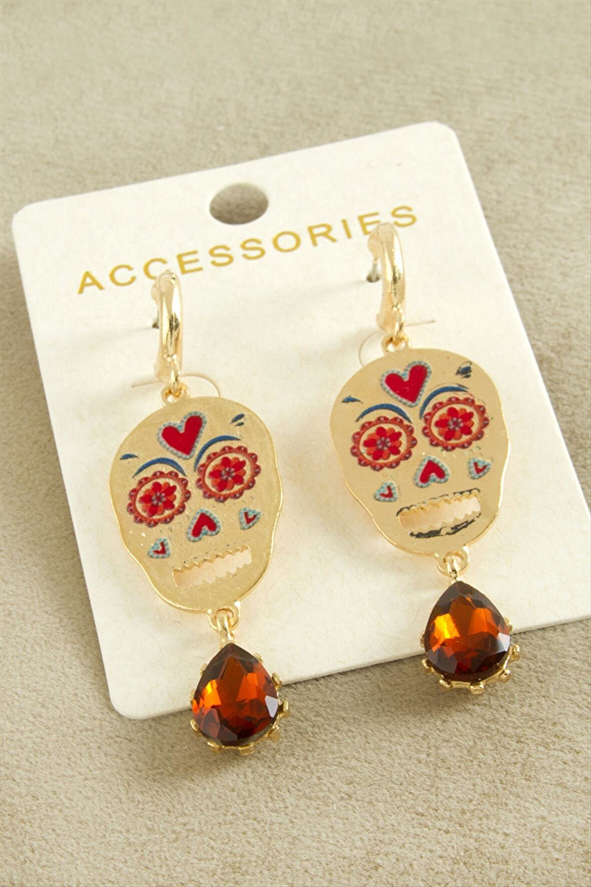 Taşlı Kuru Kafa Zr Model Küpe