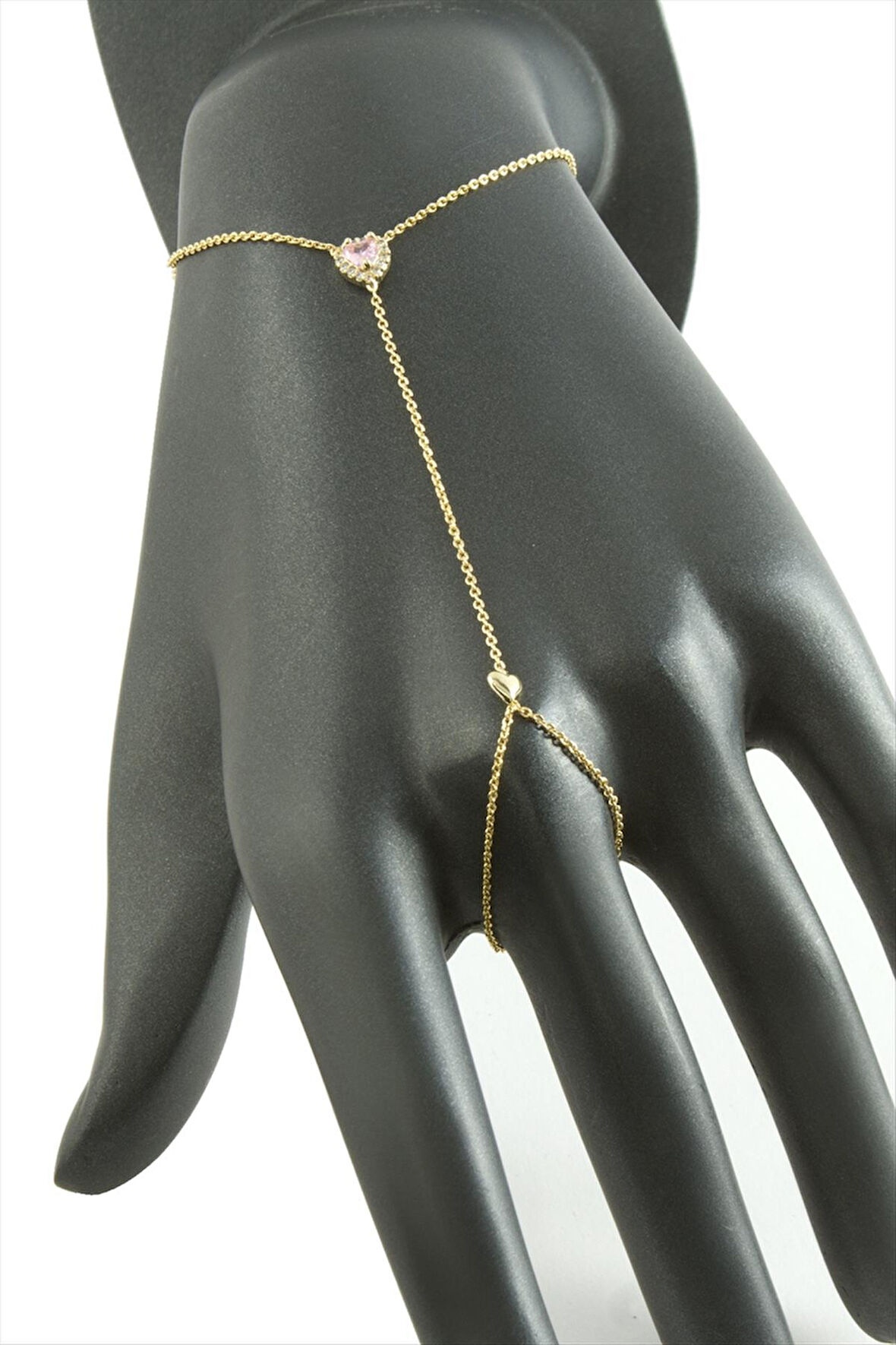 Kalp Zirkon Taşlı Lüks Çelik Şahmeran