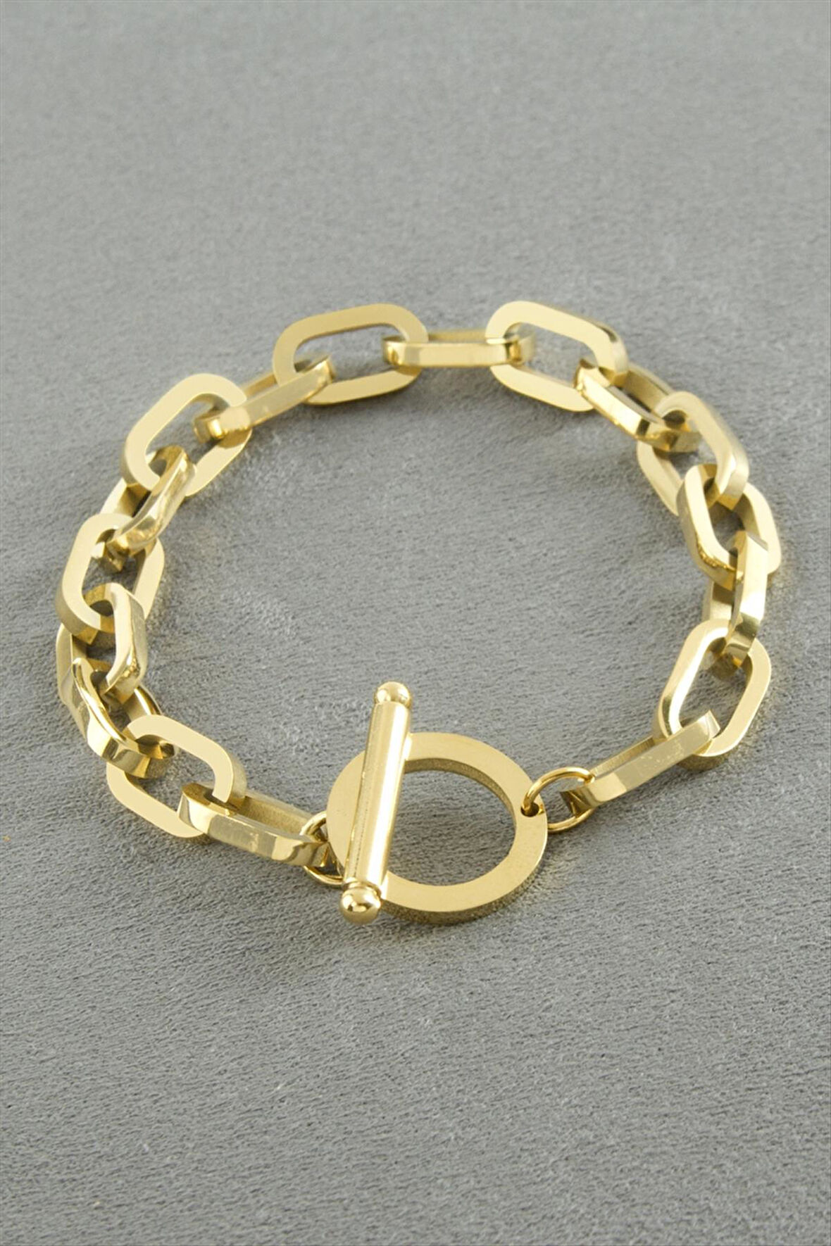 Oval Zincir Lüks Çelik Bileklik