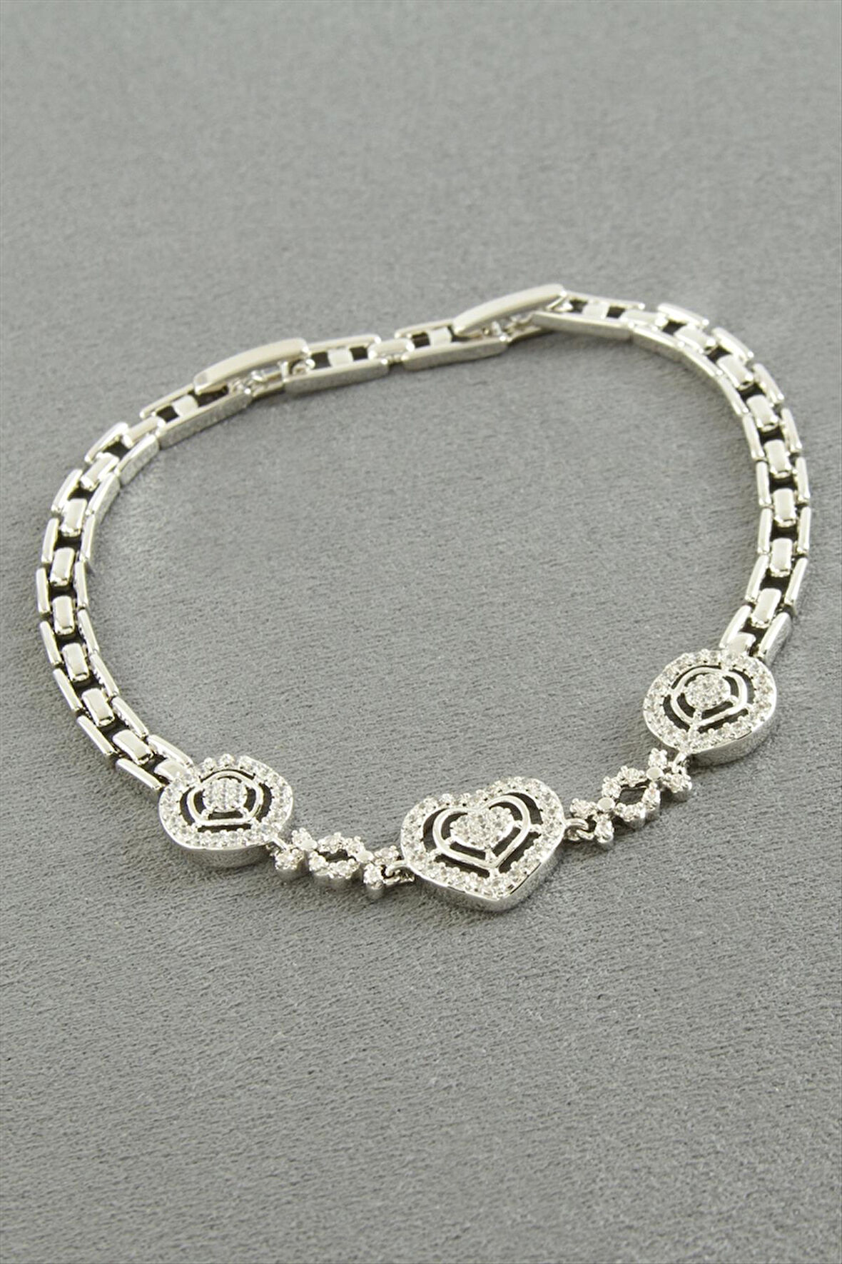 Xuping Kalp Zirkon Taşlı Lüks Çelik Bileklik