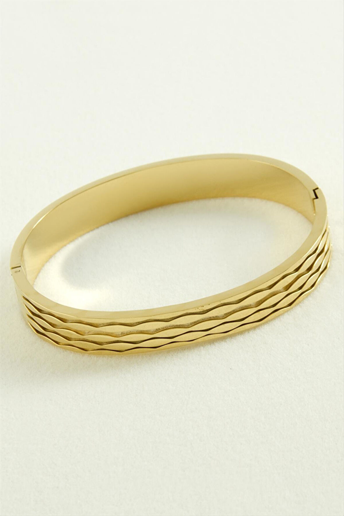 Oval Lüks Çelik Kelepçe Bileklik