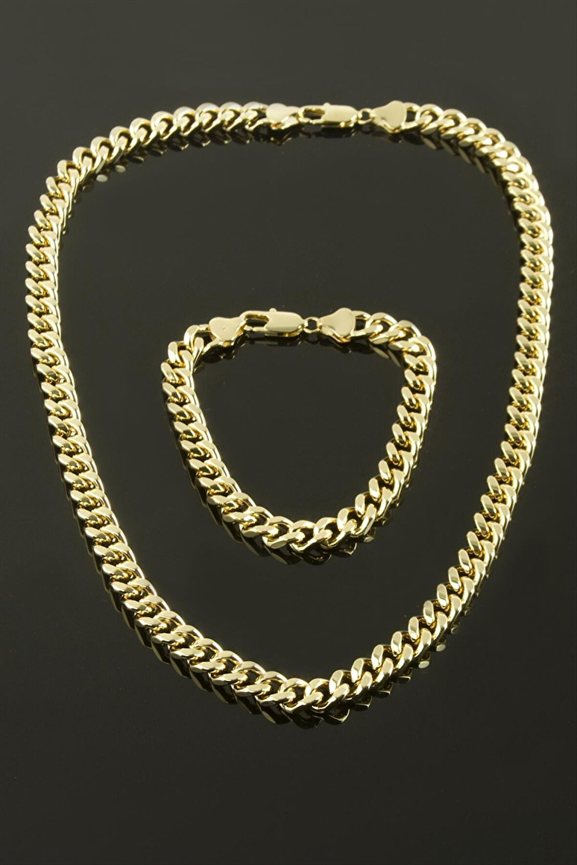 Xuping Düz Zincir Lüks Çelik Kolye Seti