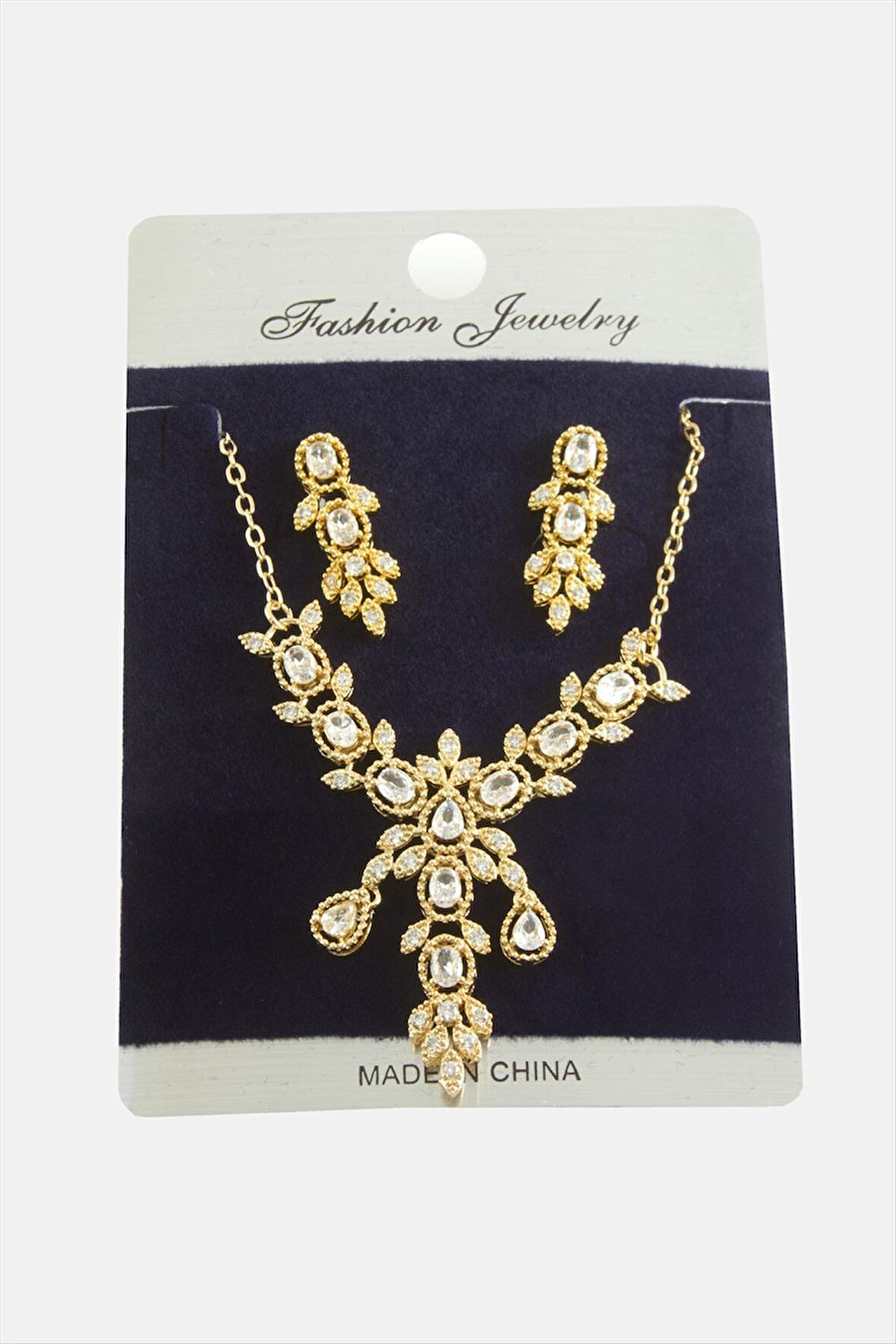 Çiçek Zirkon Taşlı Set Kolye