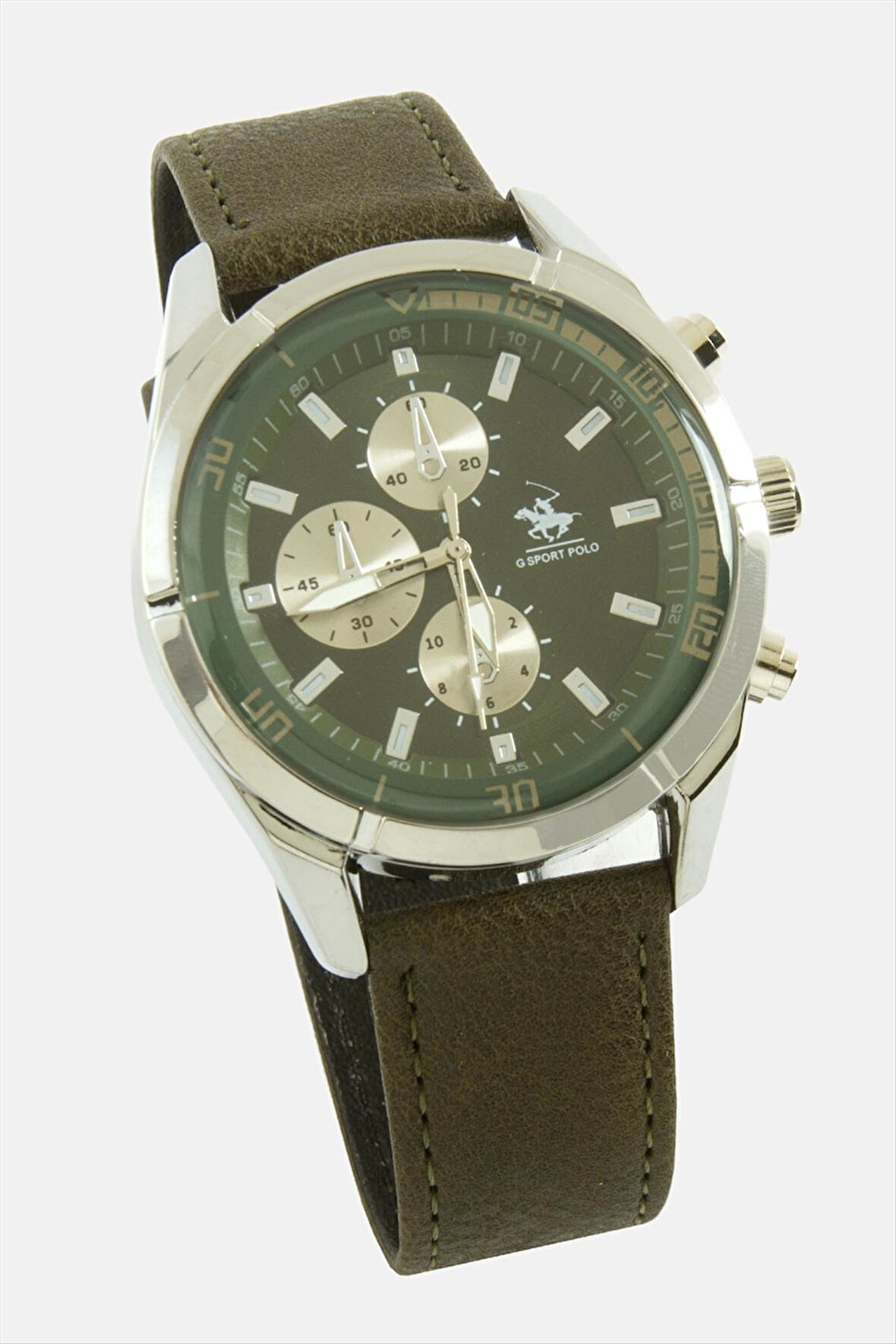 Asker Yeşili Renkli Kayışlı Erkek Kol Saati