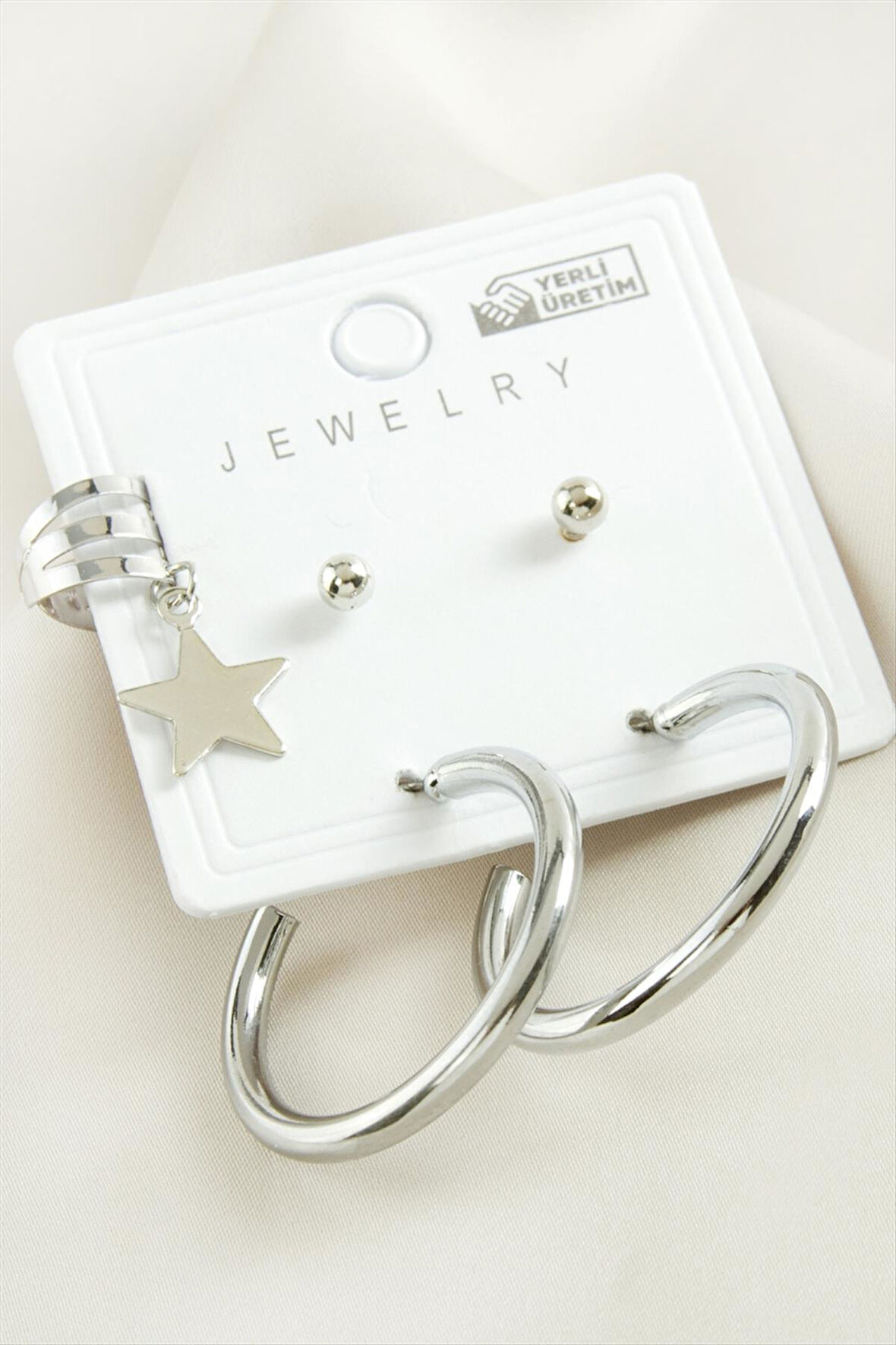 5 Adet Yıldız Boru Halka Küpe 2,5 cm