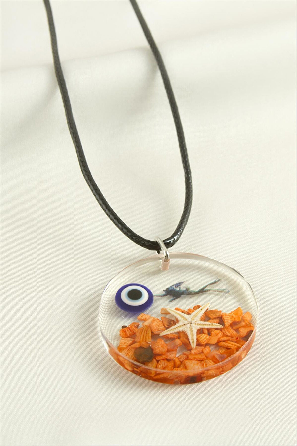 Deniz Yıldızı Yuvarlak Epoksi Kolye