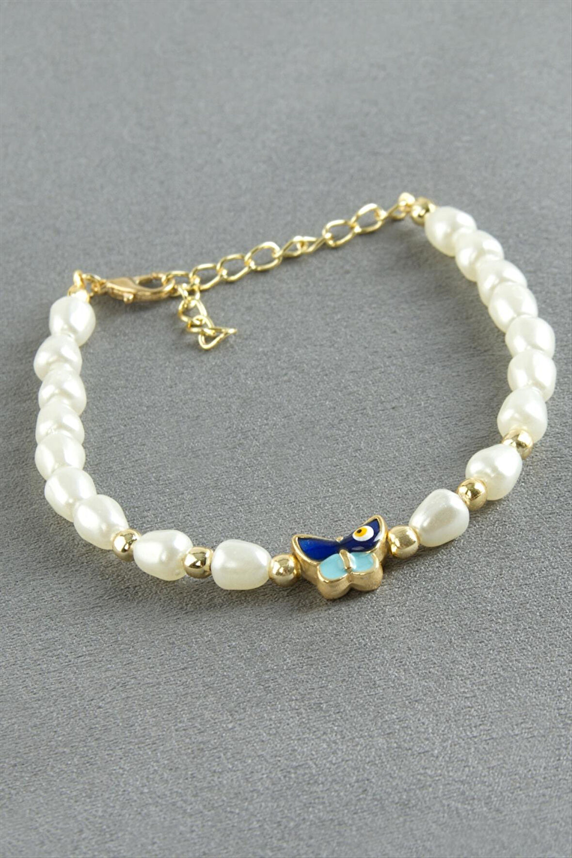 Kelebek Oval İnci Bileklik