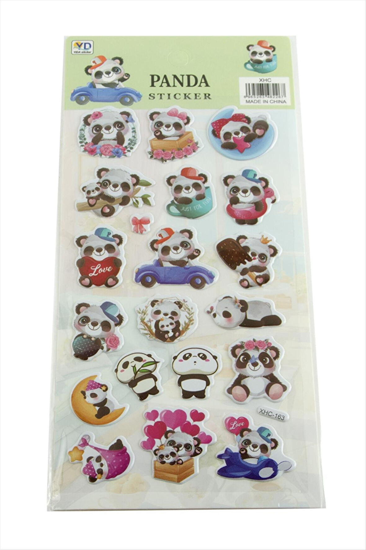 Panda Kabartmalı Sticker