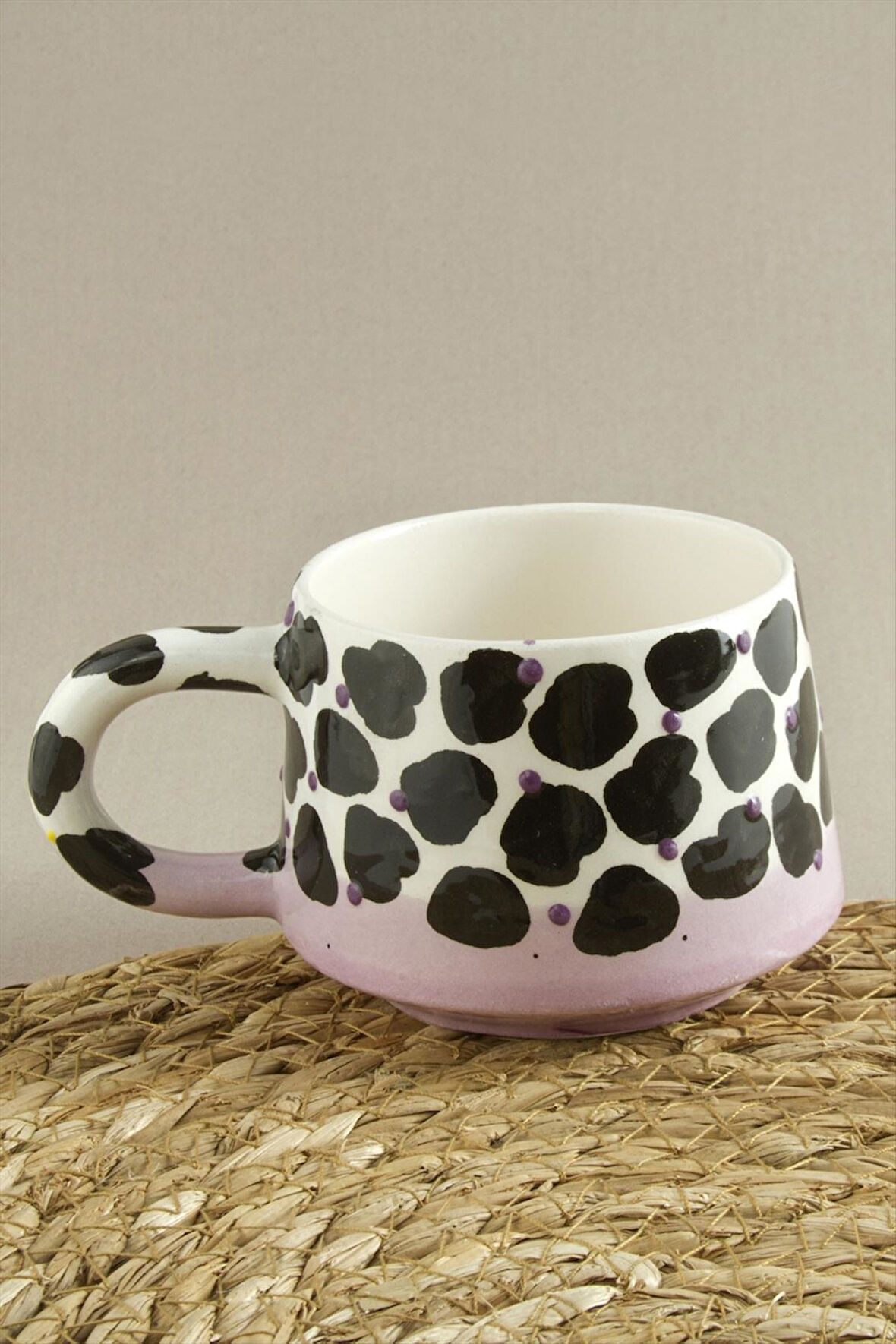 Leopar Desenli Seramik Kupa
