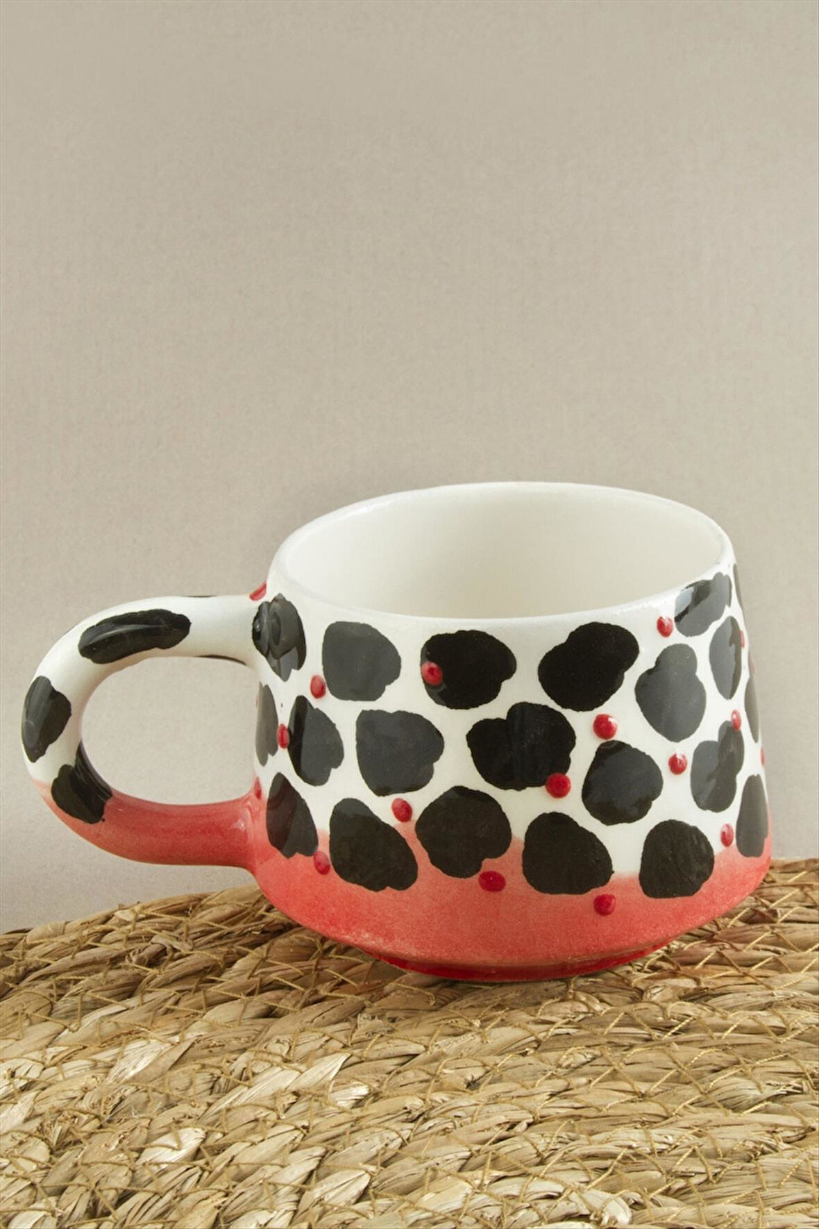 Leopar Desenli Seramik Kupa