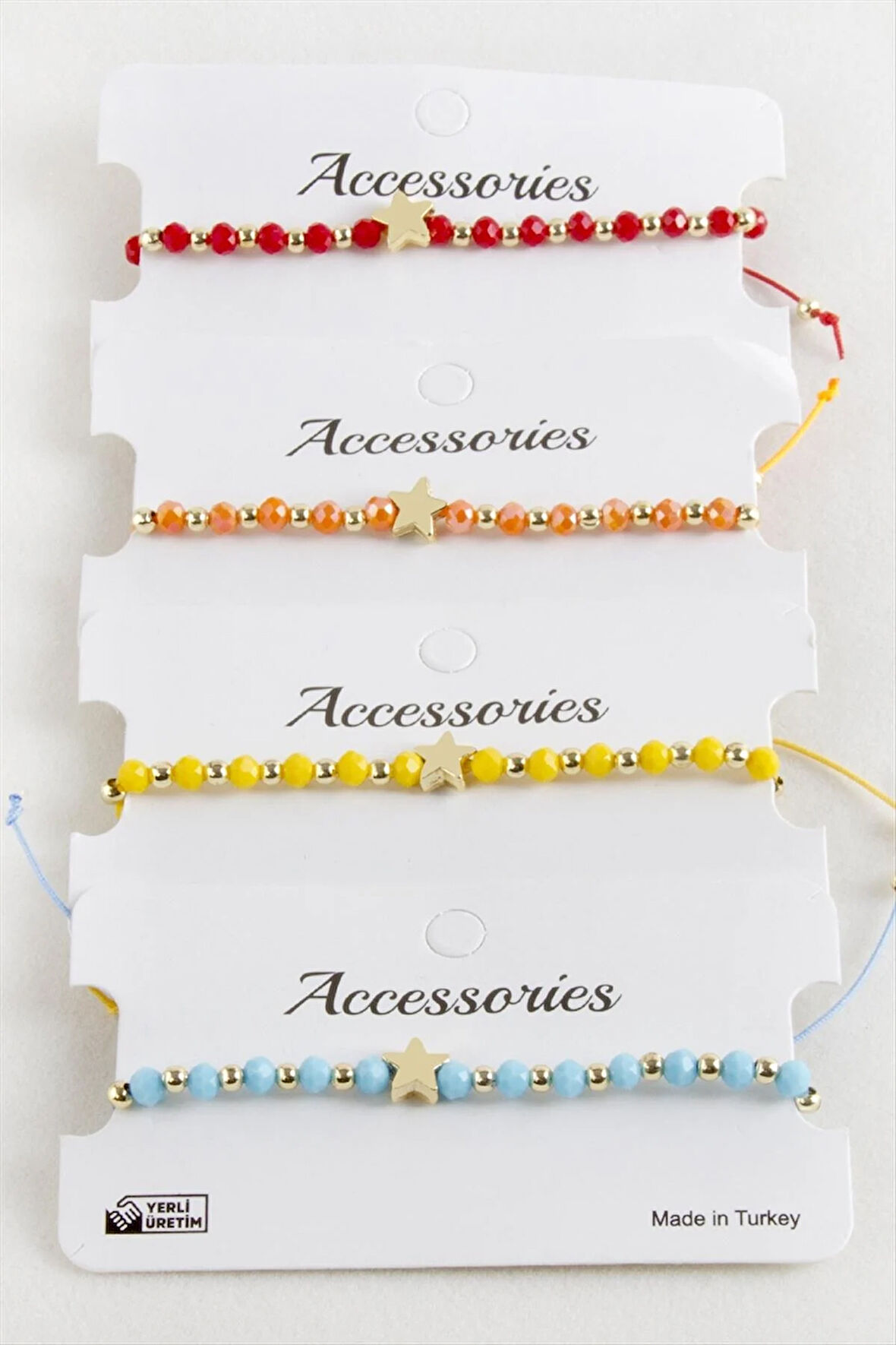 Yıldız Kristal Makrome İp Bileklik