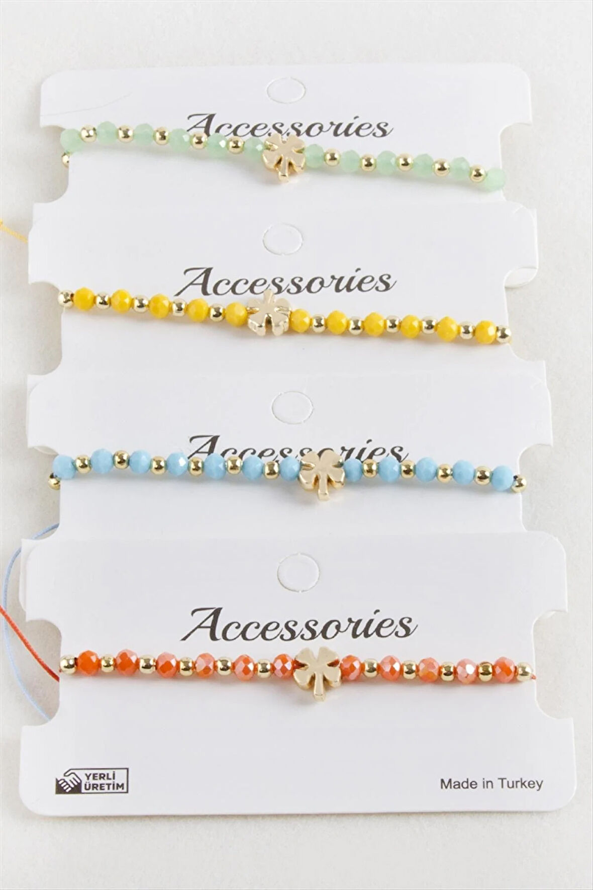 Yonca Kristal Makrome İp Bileklik