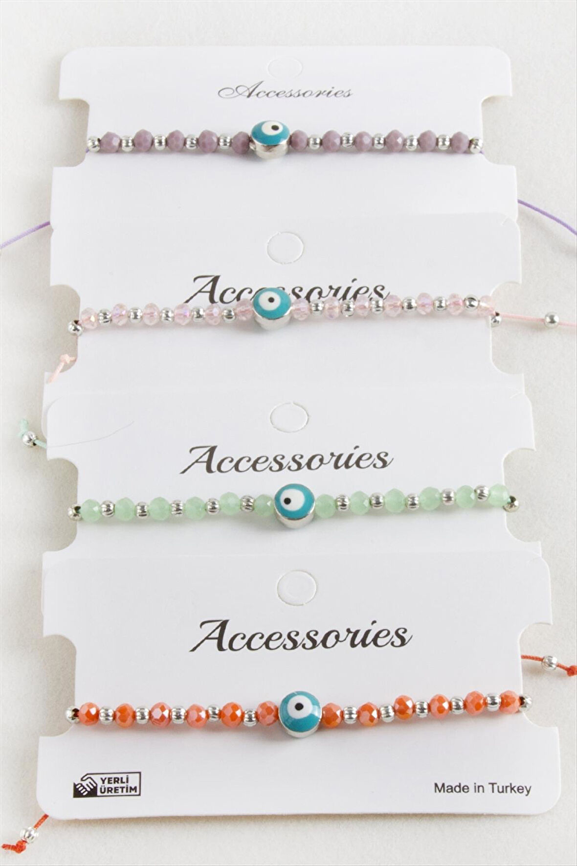 Nazar Kristal Makrome İp Bileklik 8 mm