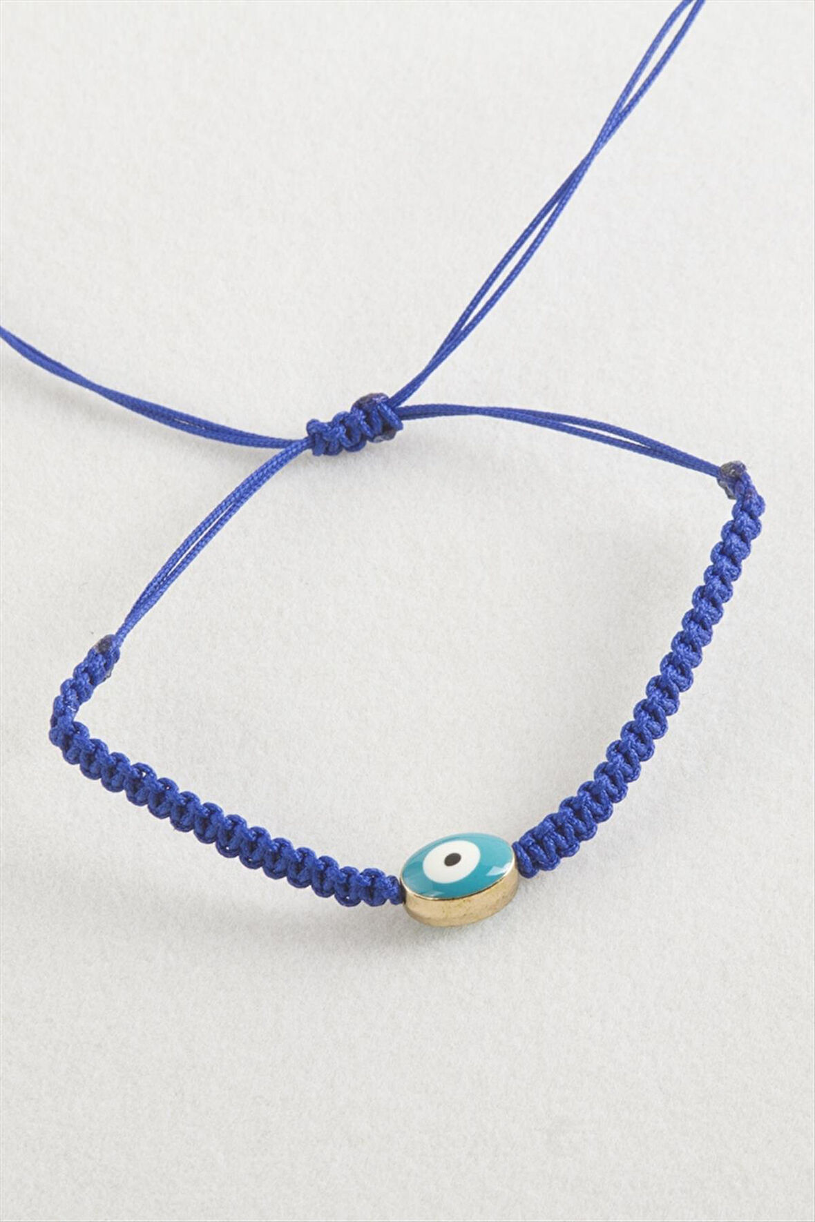 Oval Nazar Makrome Örgülü Bileklik