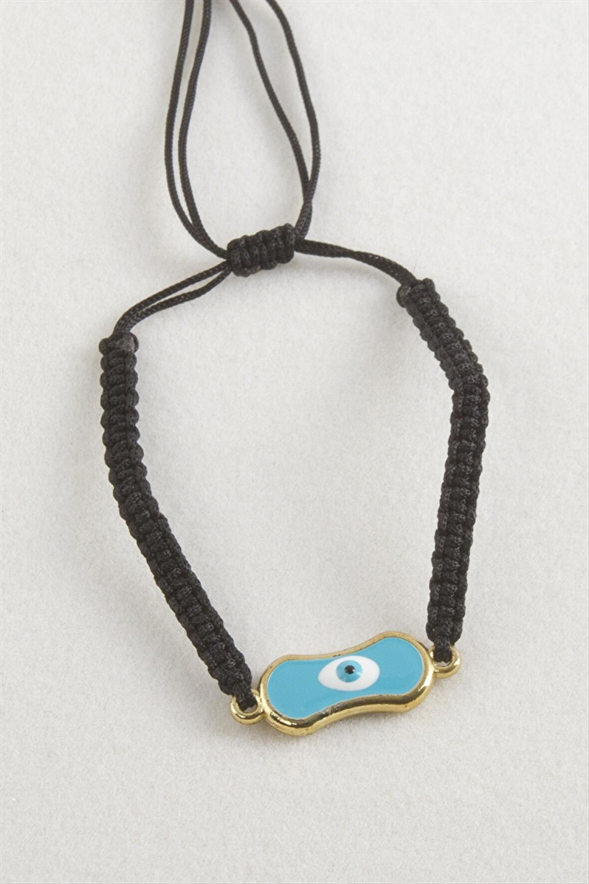 Oval Nazar Makrome Örgülü Bileklik