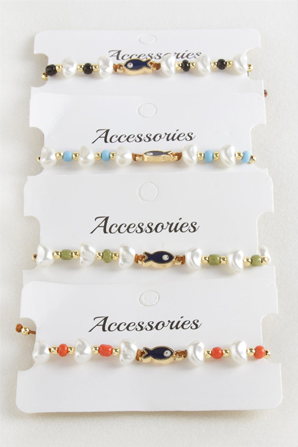 Balık İnci Boncuk Makrome İp Bileklik