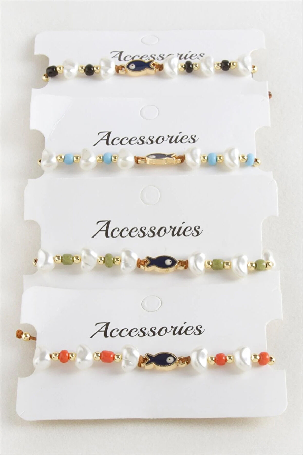 Balık İnci Boncuk Makrome İp Bileklik