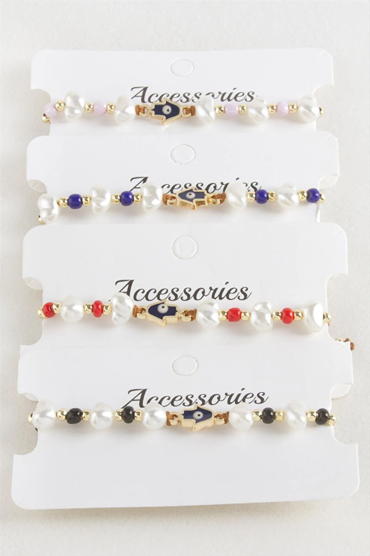 Ftm Ana Eli Boncuk İnci Makrome İp Bileklik