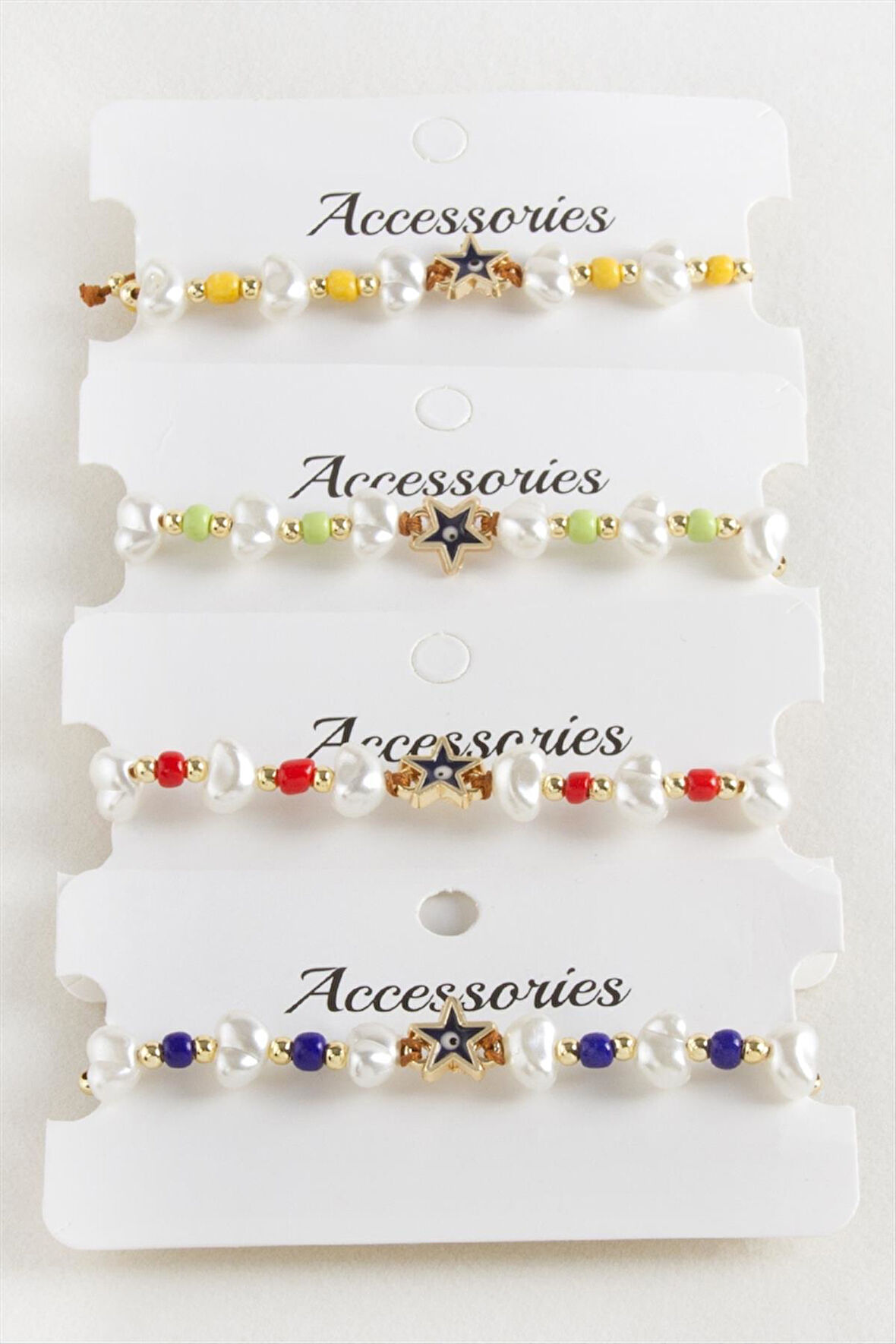 Deniz Yıldızı Boncuk İnci Makrome İp Bileklik