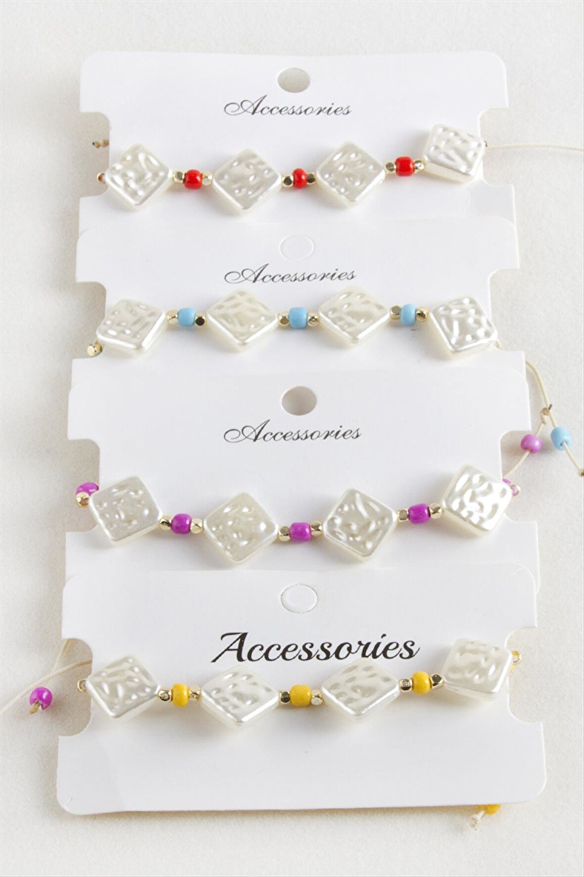 Baklava Boncuk İnci Makrome İp Bileklik