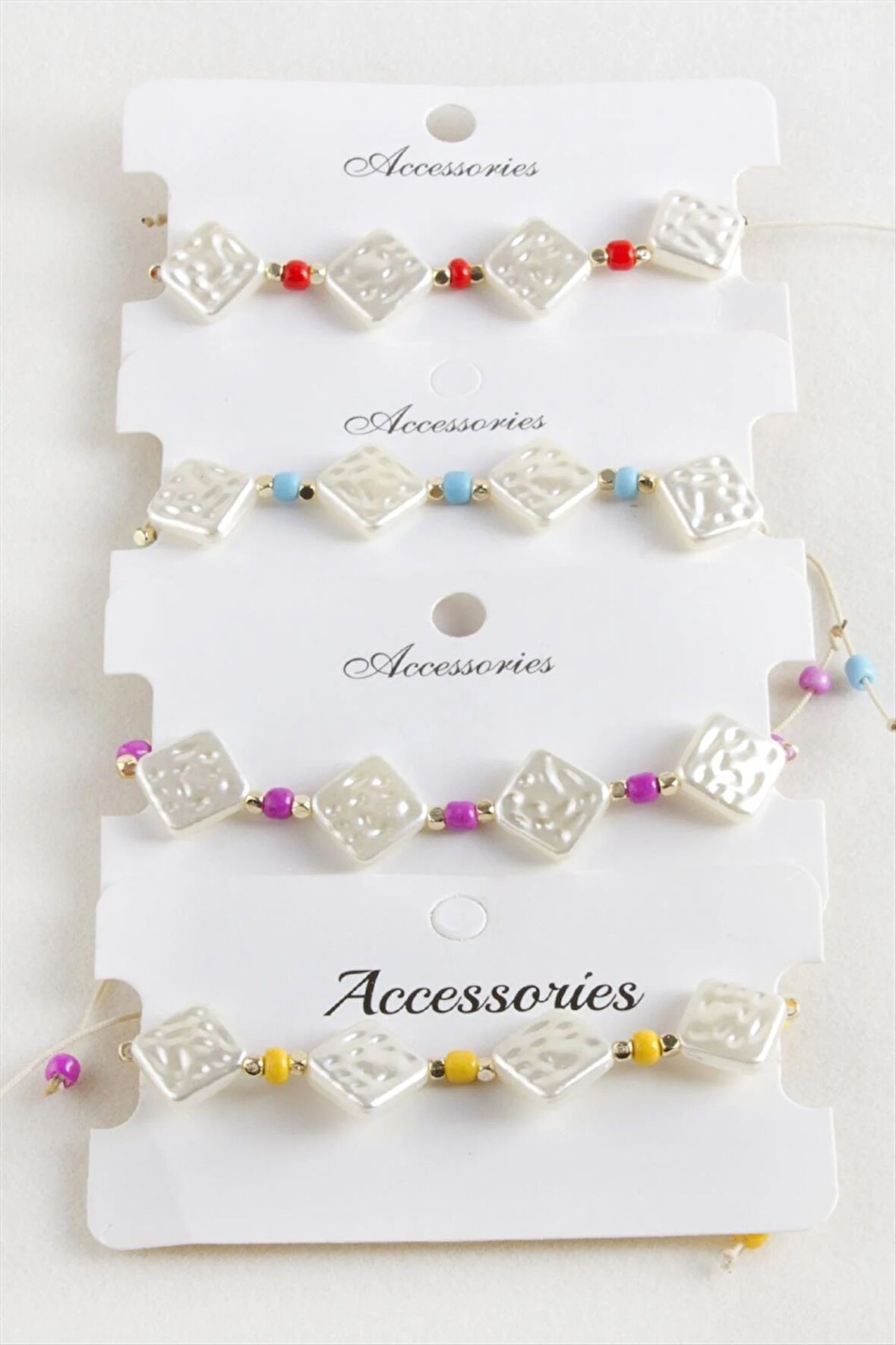 Baklava Boncuk İnci Makrome İp Bileklik