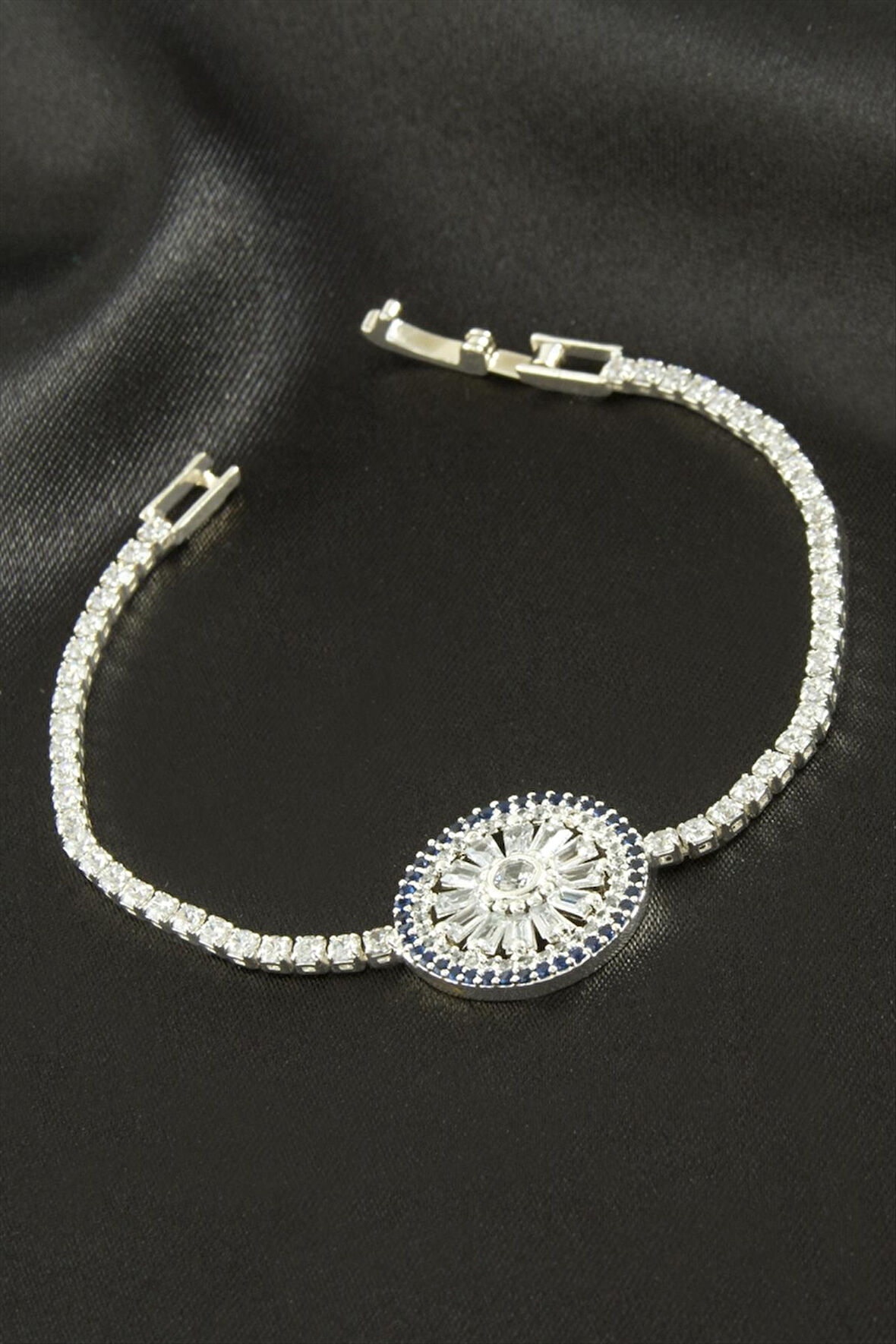 Yuvarlak Zirkon Taşlı Çocuk Bileklik 16 cm