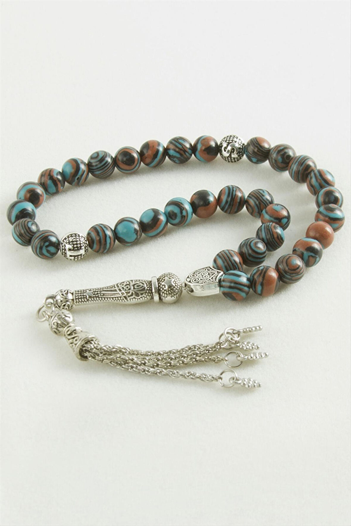 Karadeniz Fırtınası Akik Doğaltaş Tesbih 8 mm