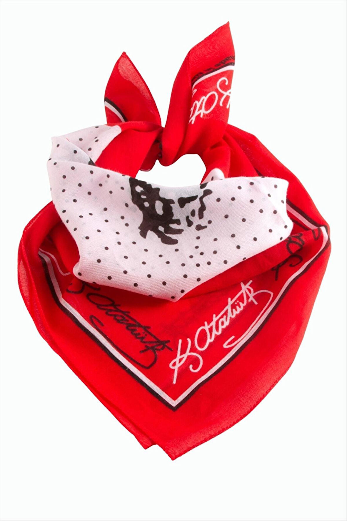 Atatürk İmzalı Desenli Bandana 50*50