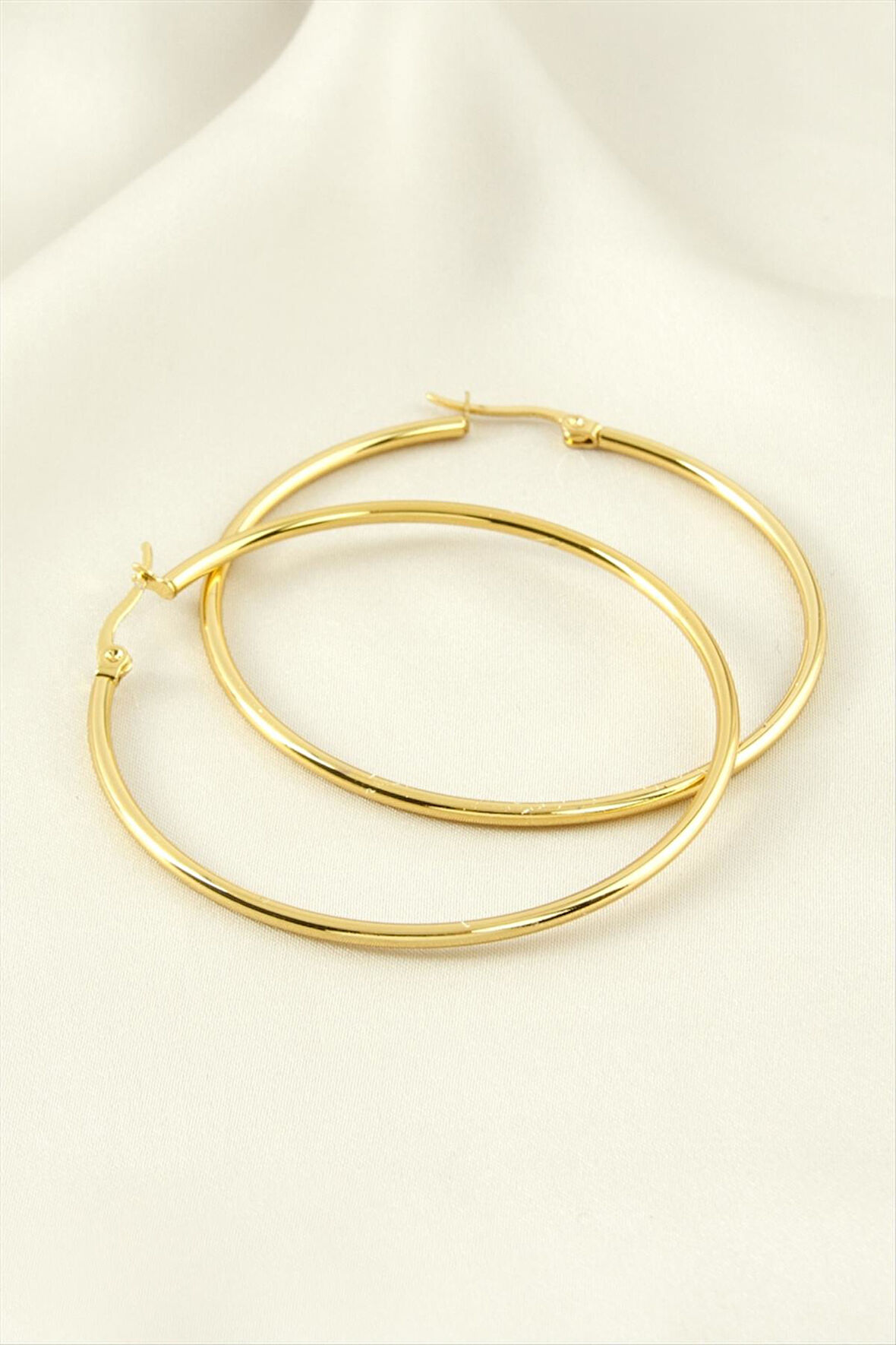 Halka Lüks Çelik Küpe 5,5 cm