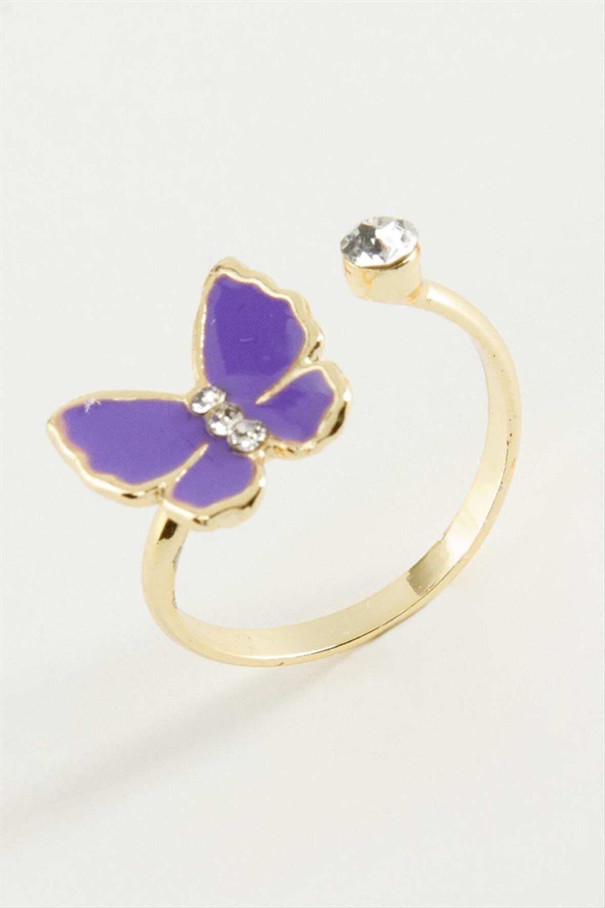 Kelebek Taşlı Mineli Yüzük Küçük