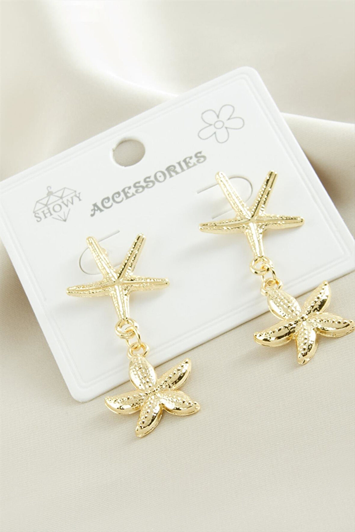 Deniz Yıldızı Çiçek Metal Küpe