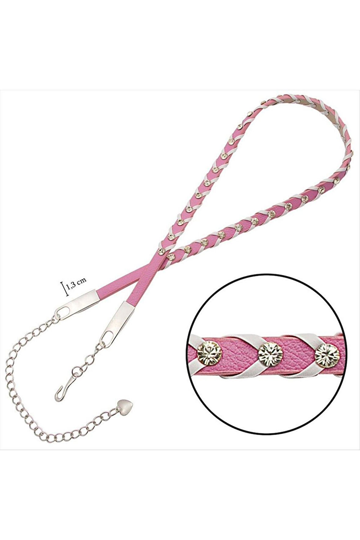 Örgülü Deri Taşlı Kemer