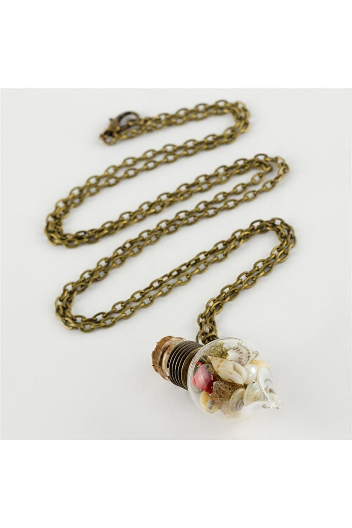 Çiçek Karışık Fanus Canlı Kolye